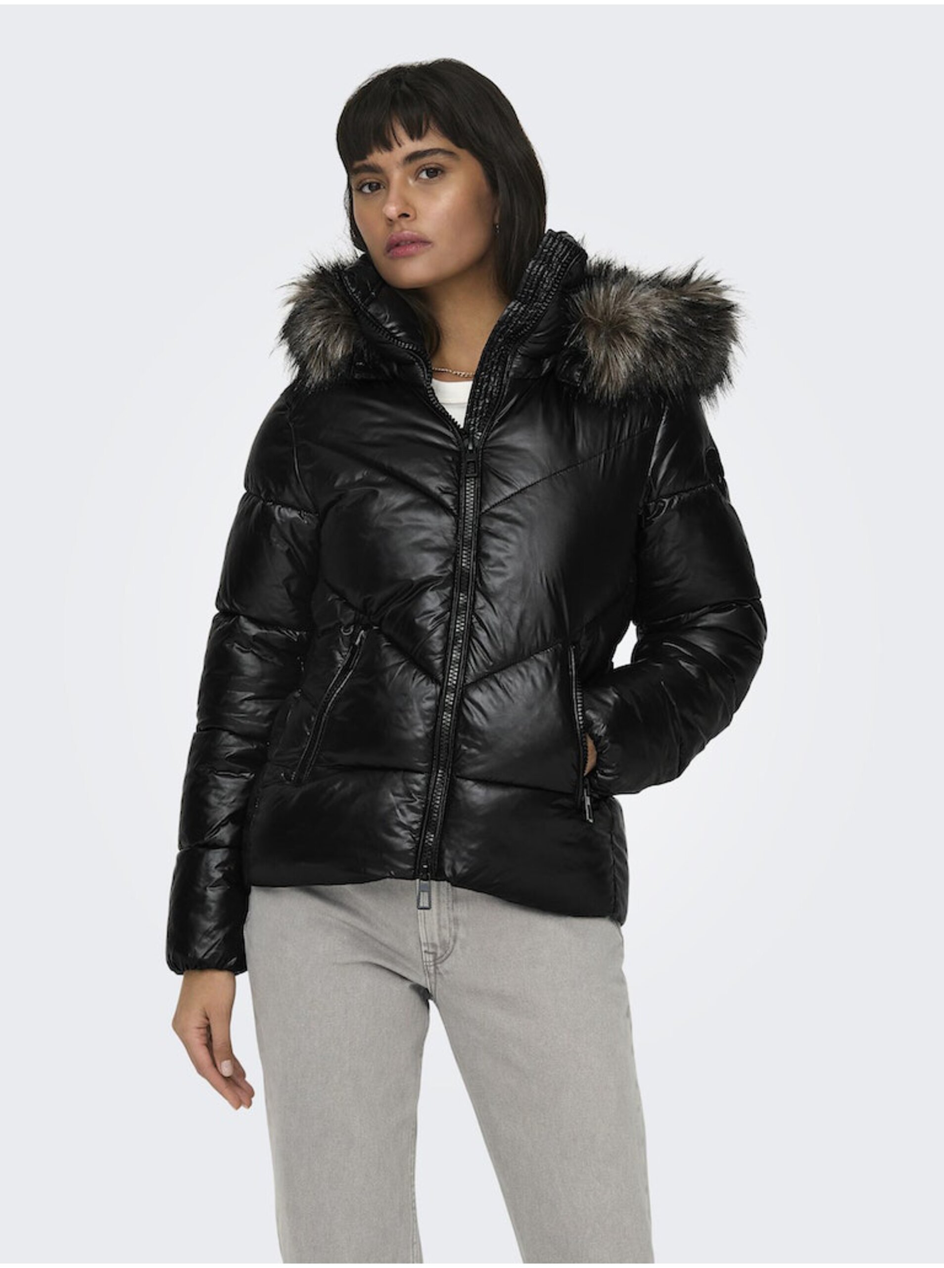 Black women's quilted jacket ONLY Fever - Women
