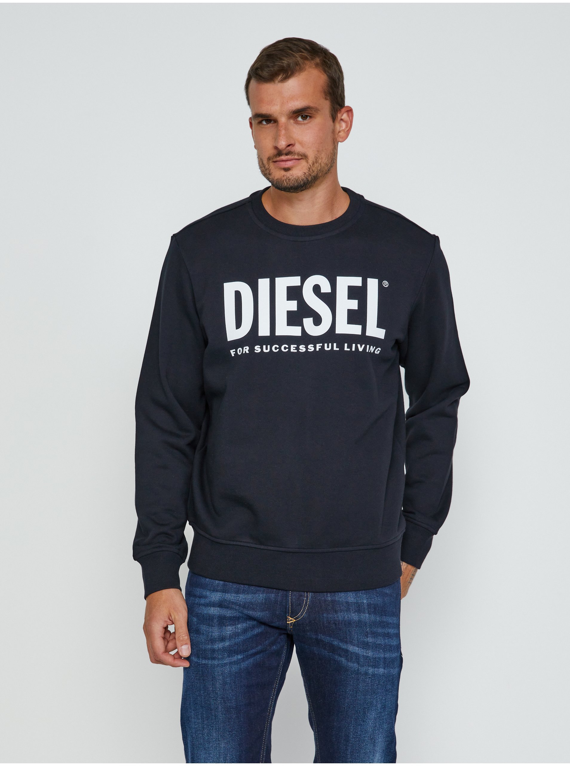 Diesel Mikina - S-GIRK-ECOLOGO SWEAT-SHIR čierna