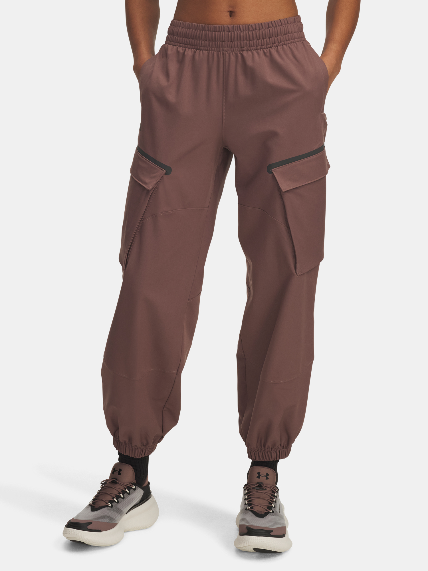 Womens Sports Pants Under Armour UA Unstoppable Cargo Pants-BRN - Womens