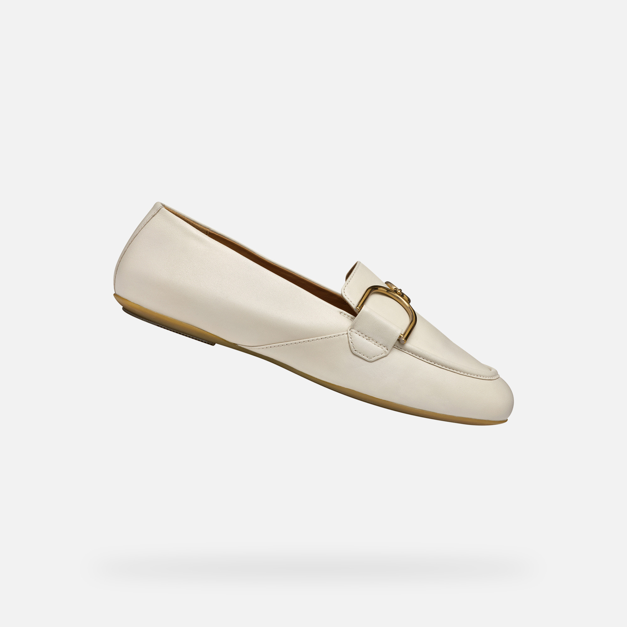 Cream womens moccasins Geox Palmaria - Womens