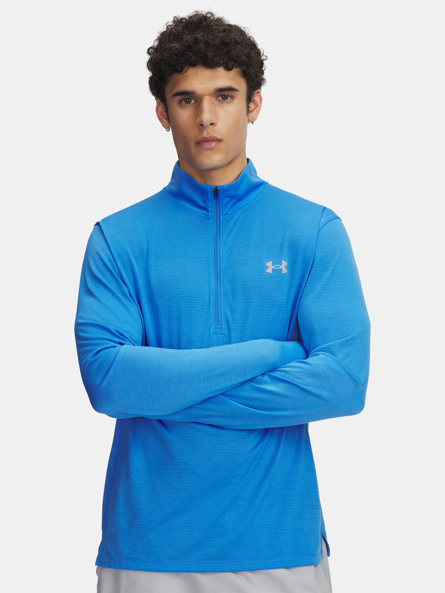 Mens Under Armour UA LAUNCH 1/4 ZIP-BLU T-Shirt - Mens