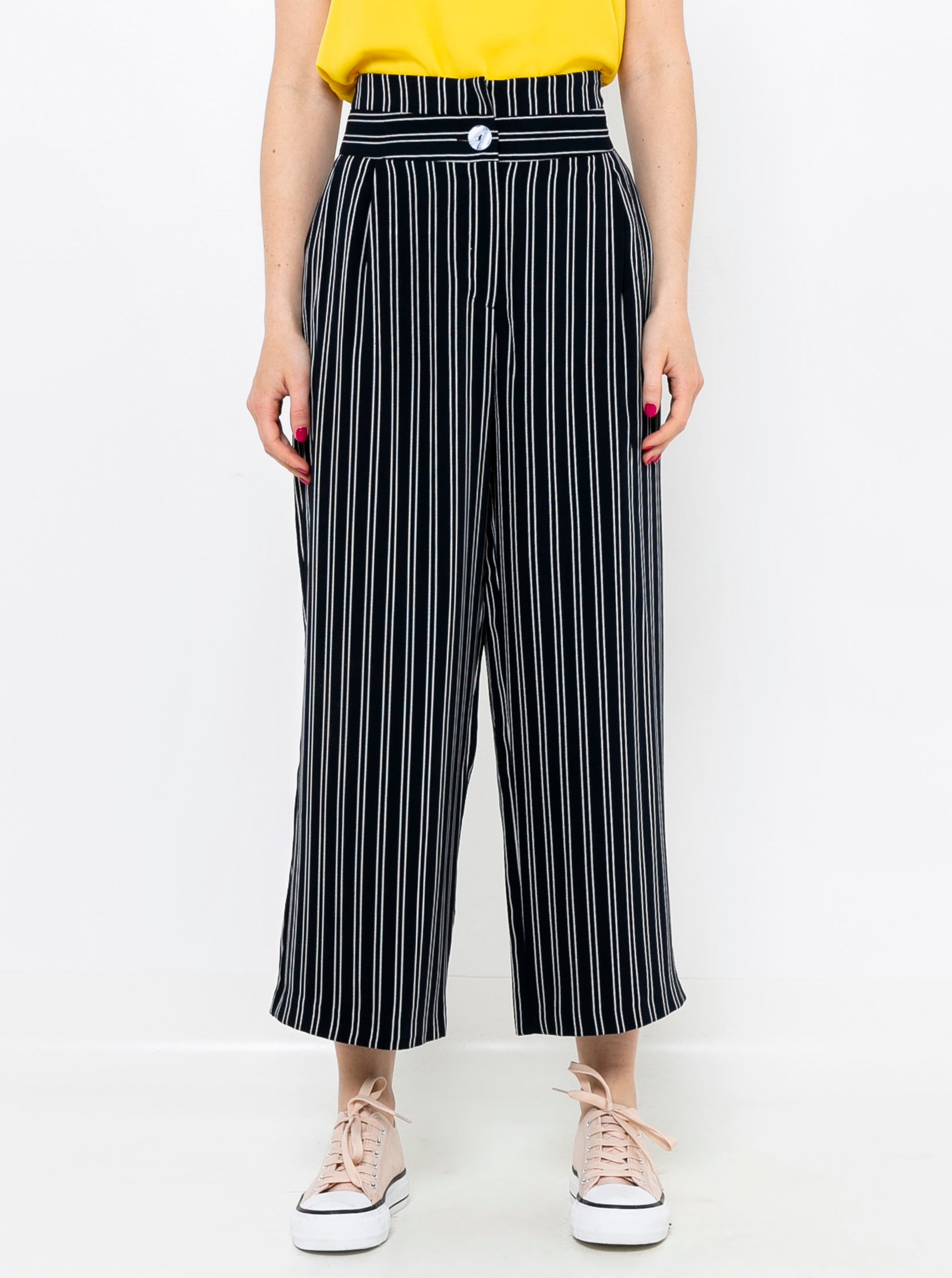 Gray-blue Striped Culottes CAMAIEU - Ladies