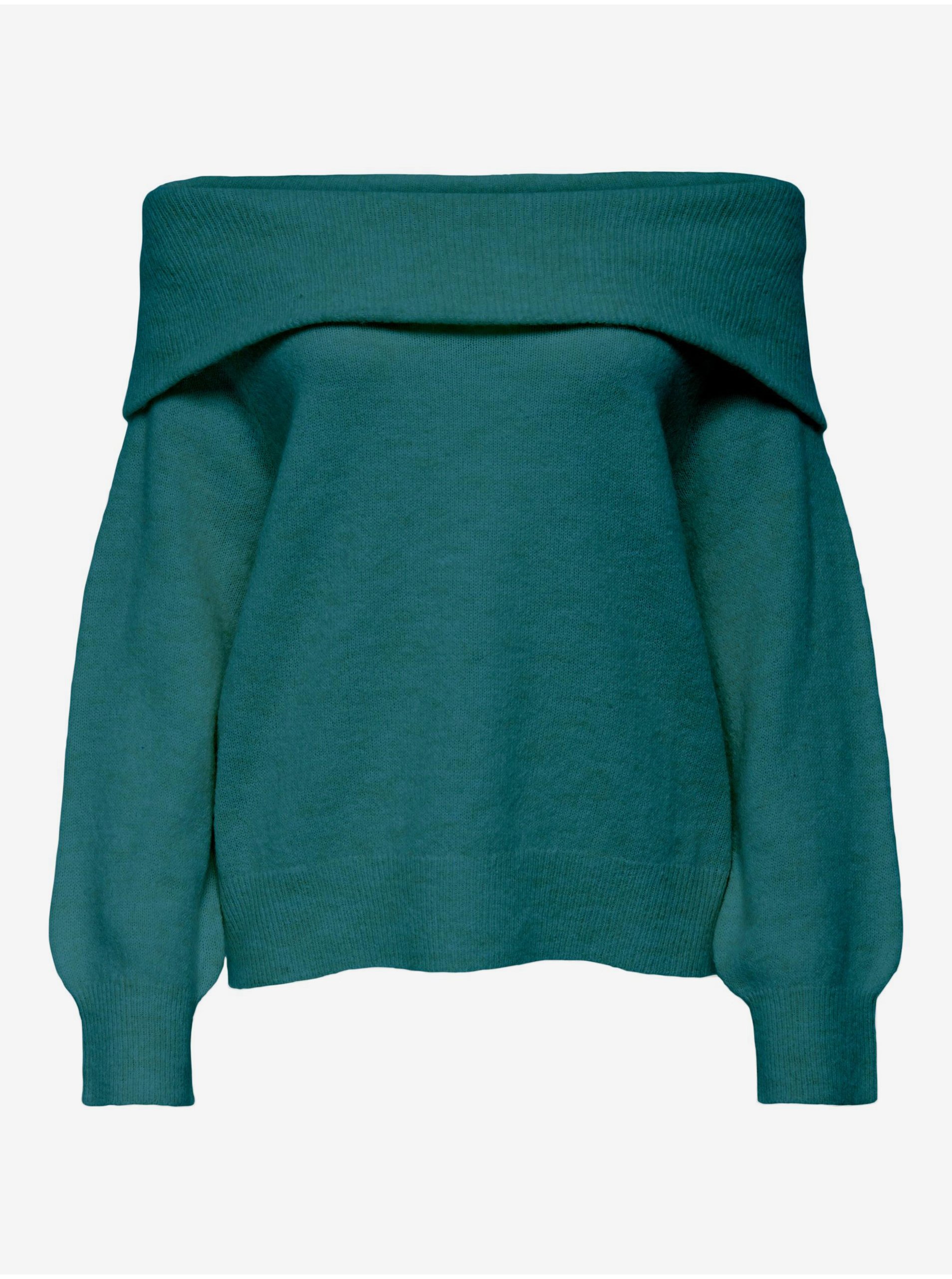 Petrolejový Dámsky sveter s odhalenými ramenami JDY Inge - Ženy