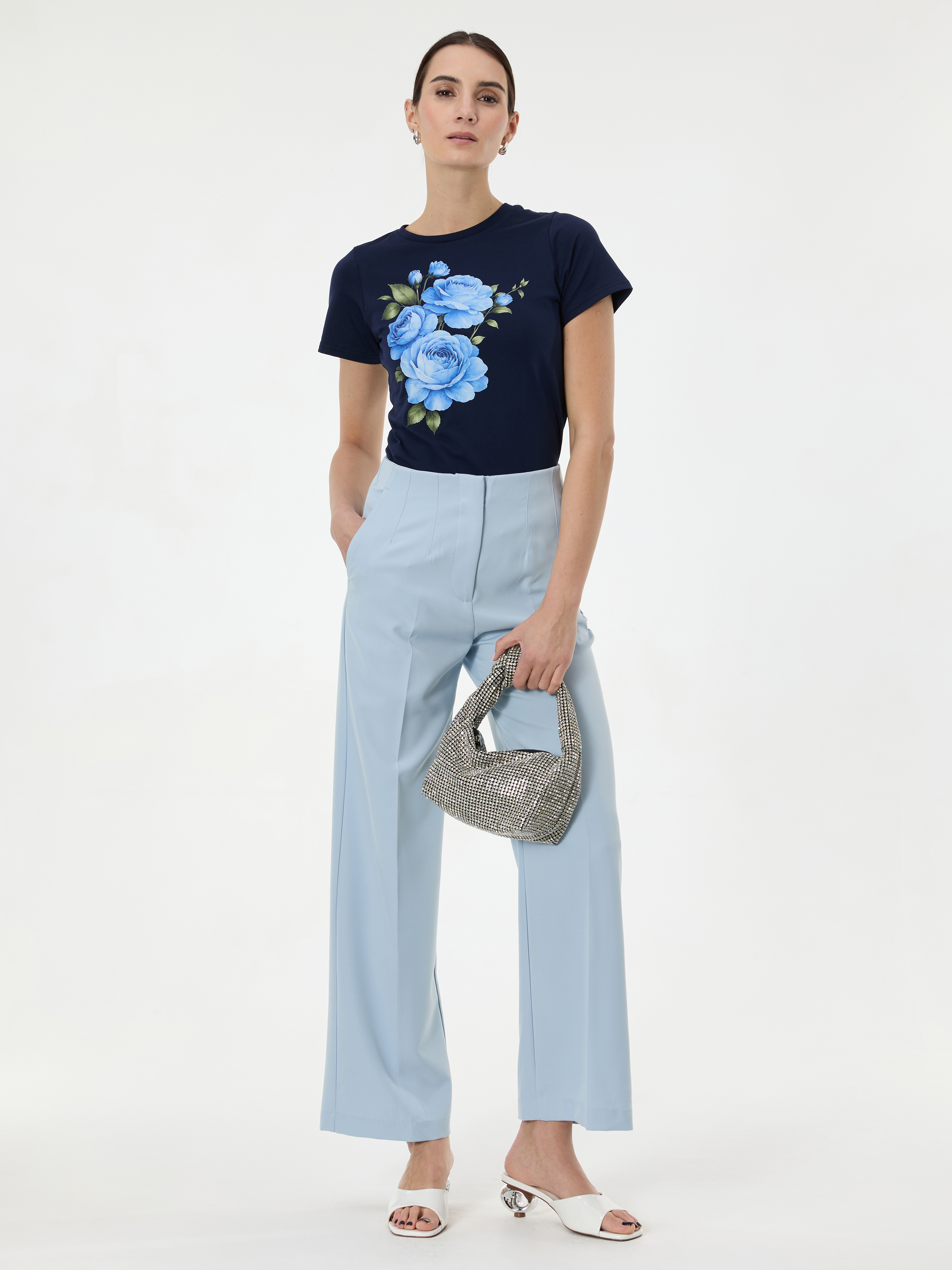 Светлосини дамски панталони ORSAY