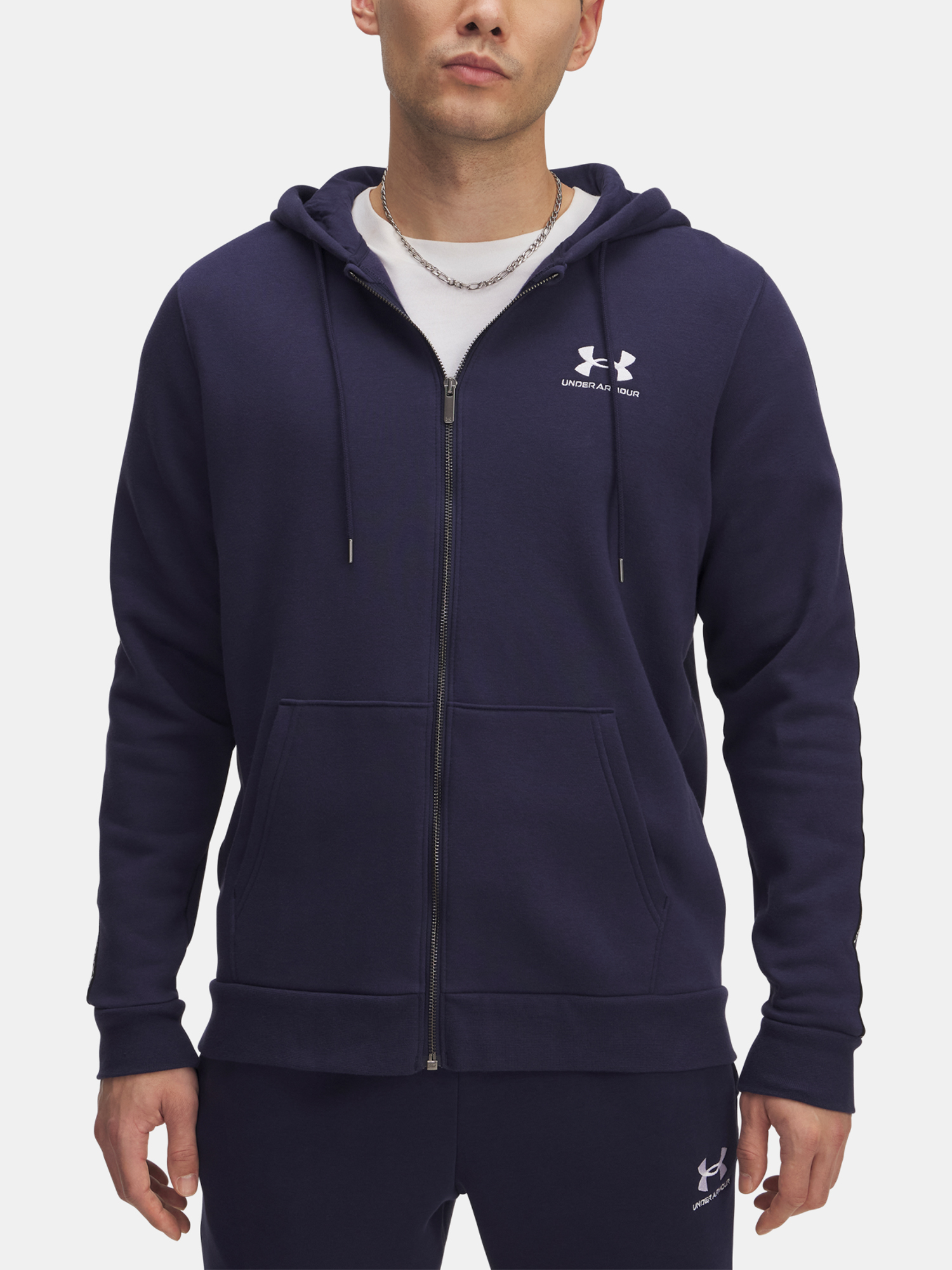 Mens sweatshirt Under Armour UA Icon Fleece FZ Taping - Mens