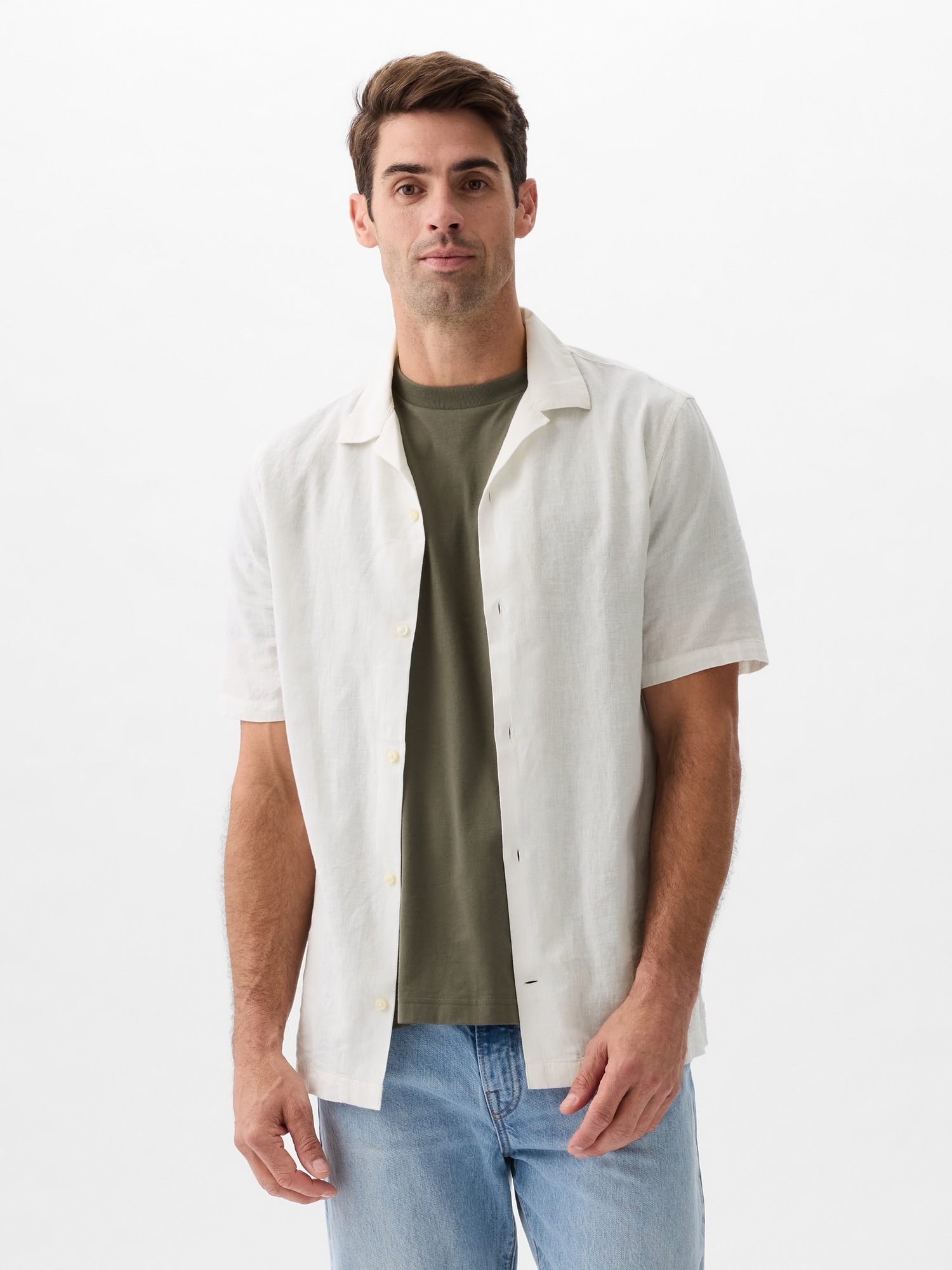 GAP Linen Shirt with Short Sleeves - Men's