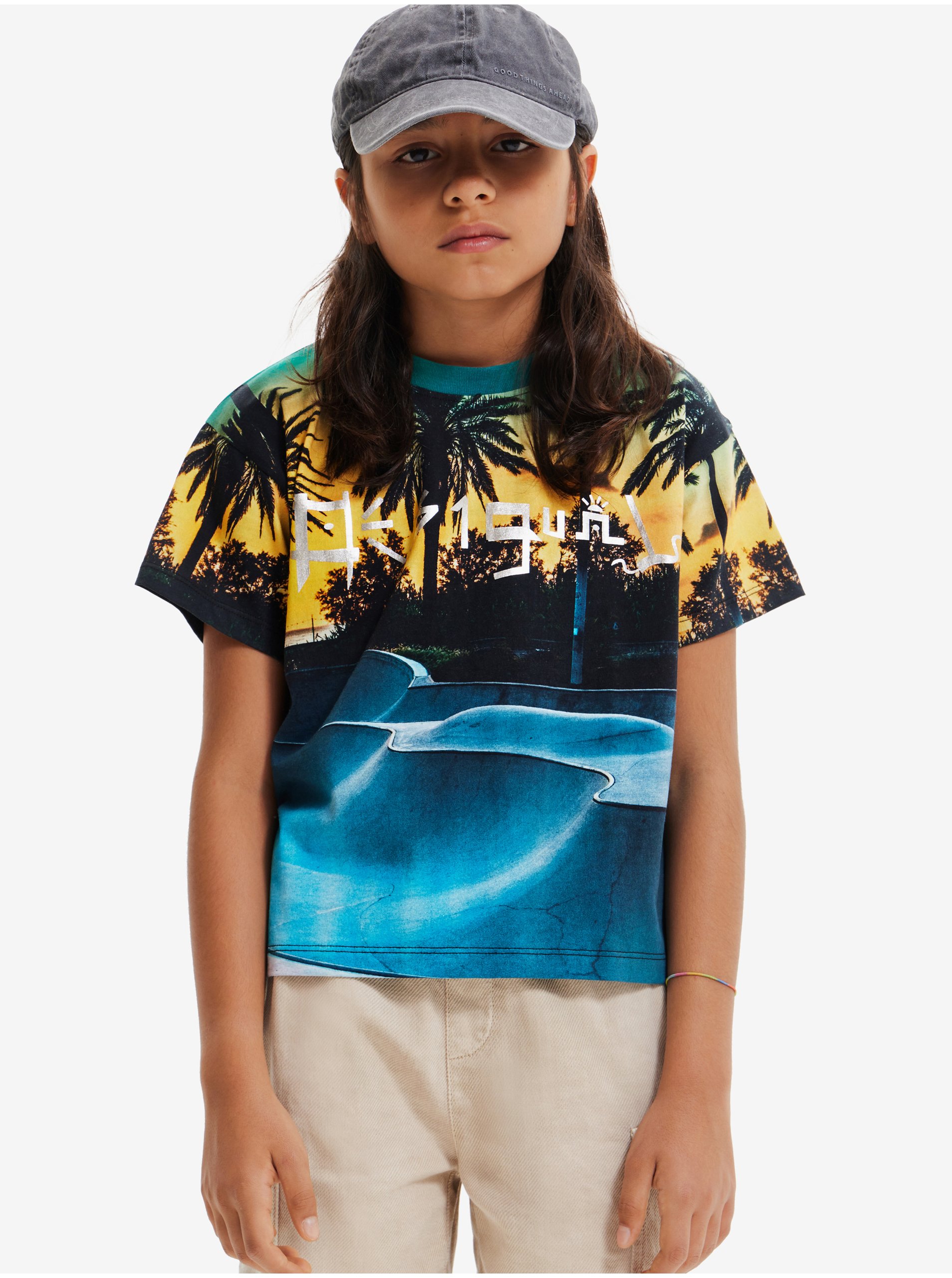 Yellow And Blue Boys Patterned T-shirt Desigual Kennto - Boys