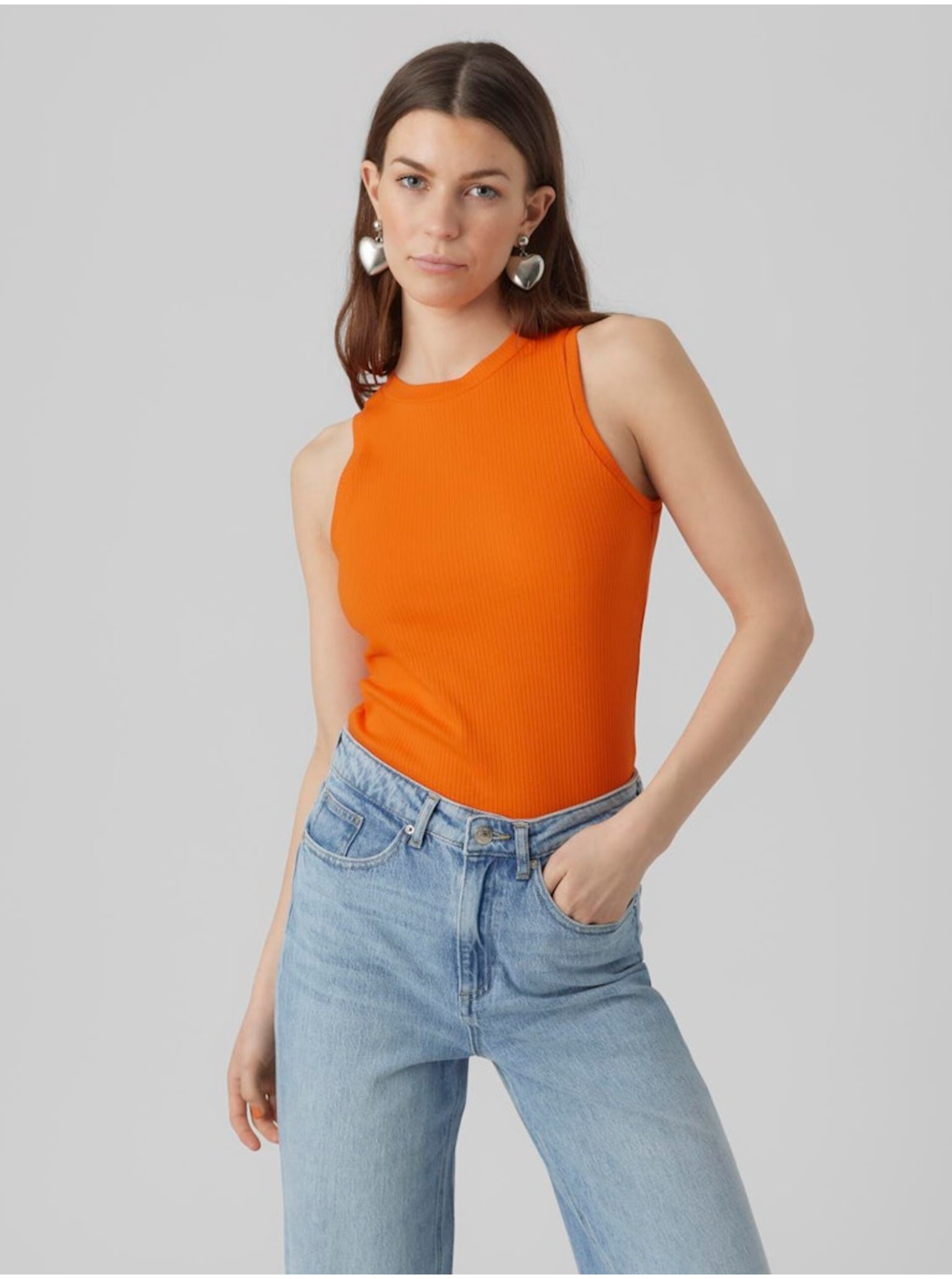 Topuri si tricouri pentru femei AWARE by VERO MODA - oranj