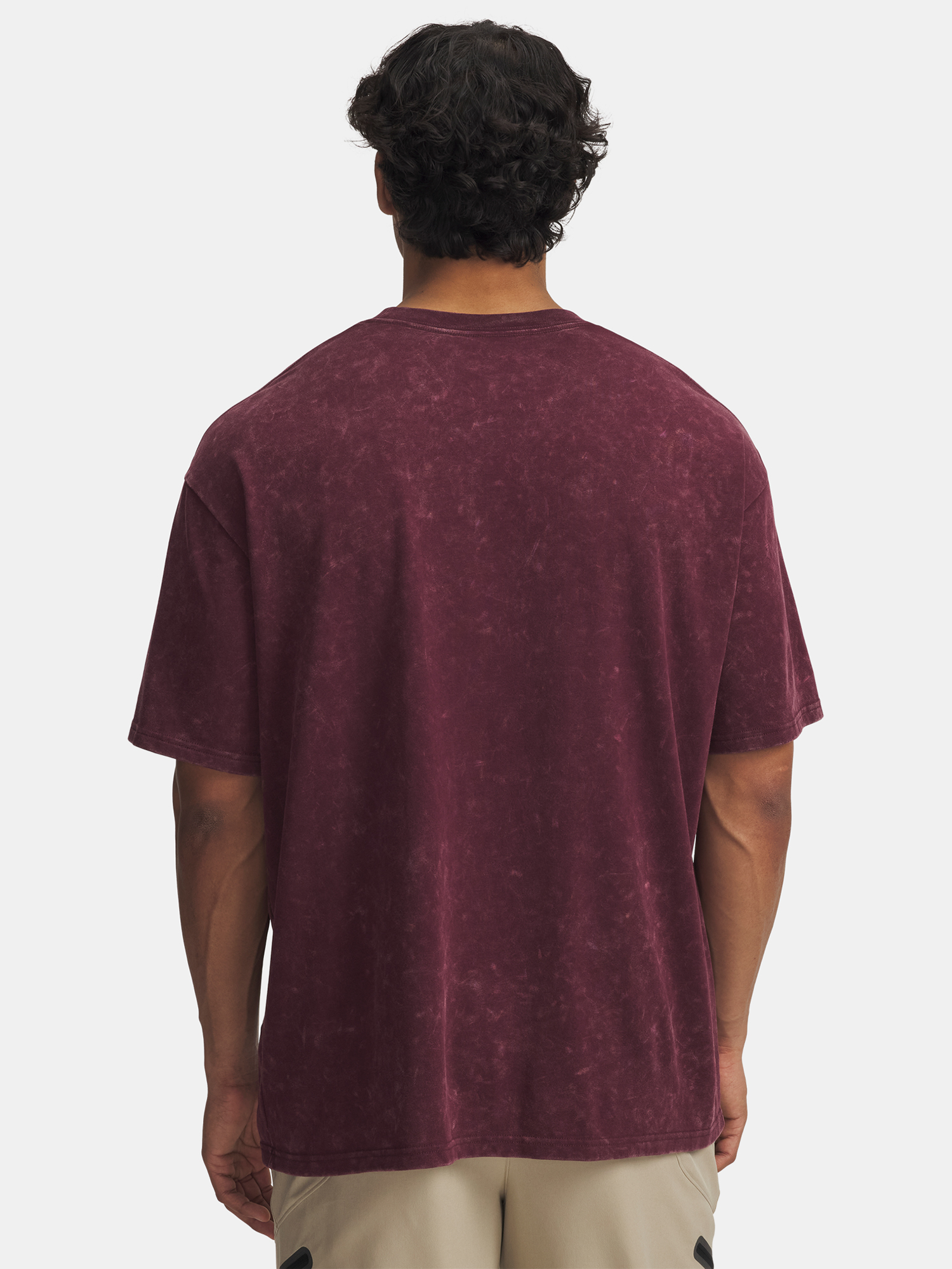 Men's Under Armour UA M HW OS LOGO WASH SS-RED - Men's T-Shirt