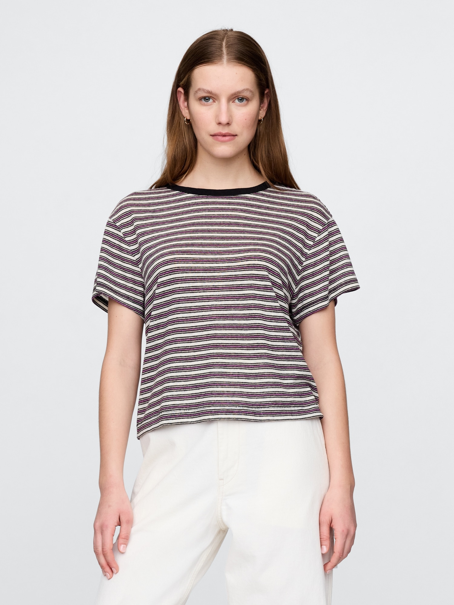GAP Linen crop t-shirt - Womens