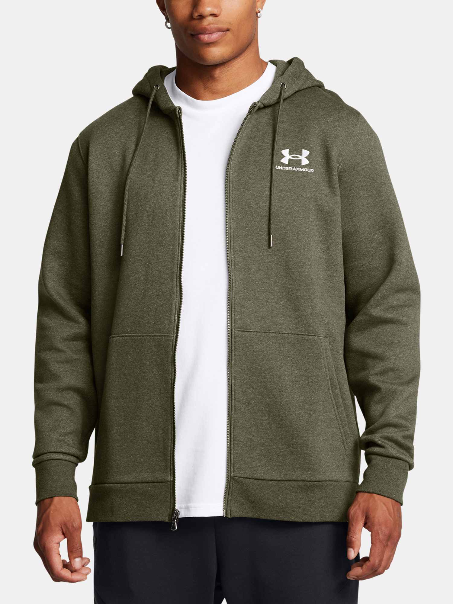 Men's Sweatshirt Under Armour UA Icon Fleece FZ Hood-GRN - Men's