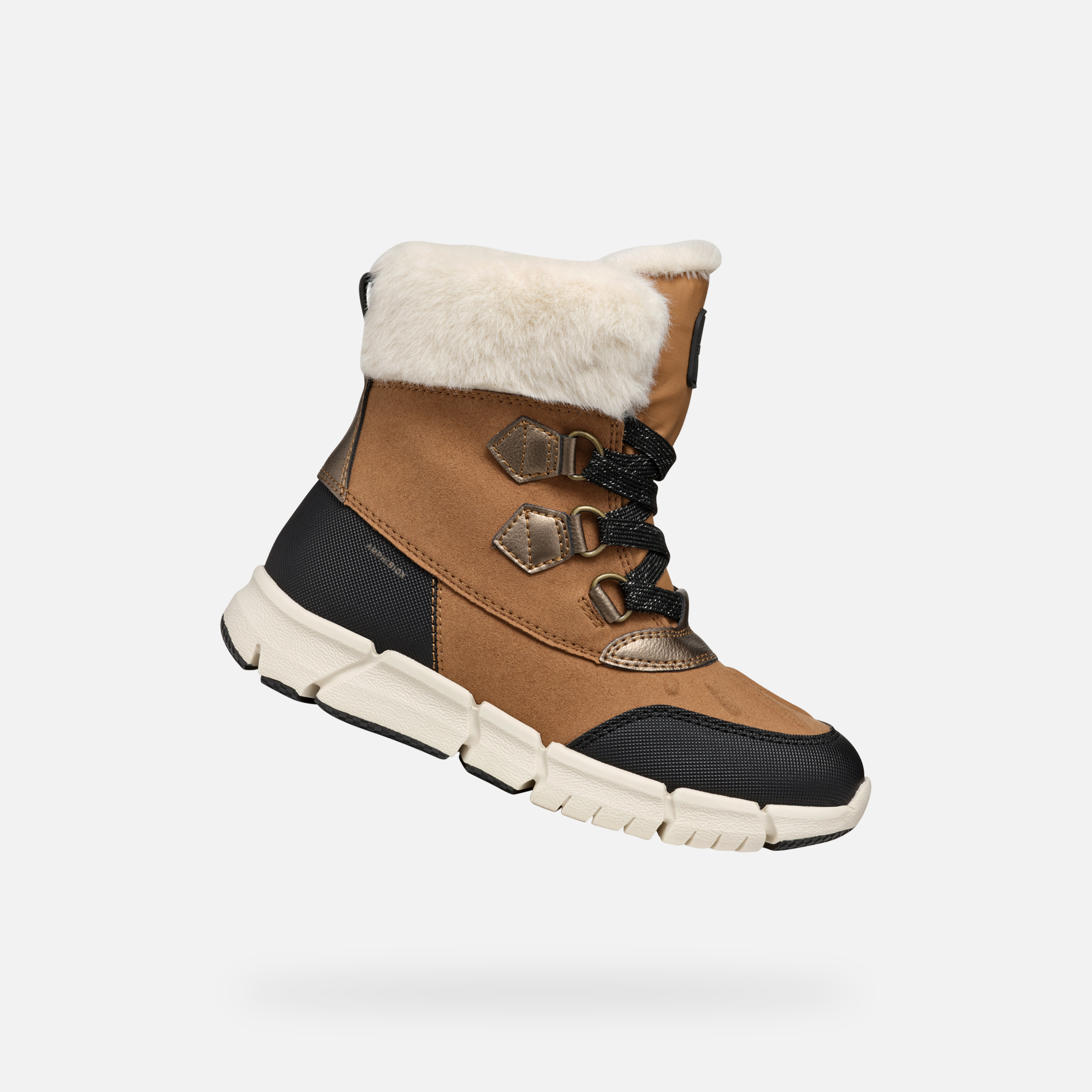 Light Brown Girls Ankle Boots Geox Flexyper AB - Girls