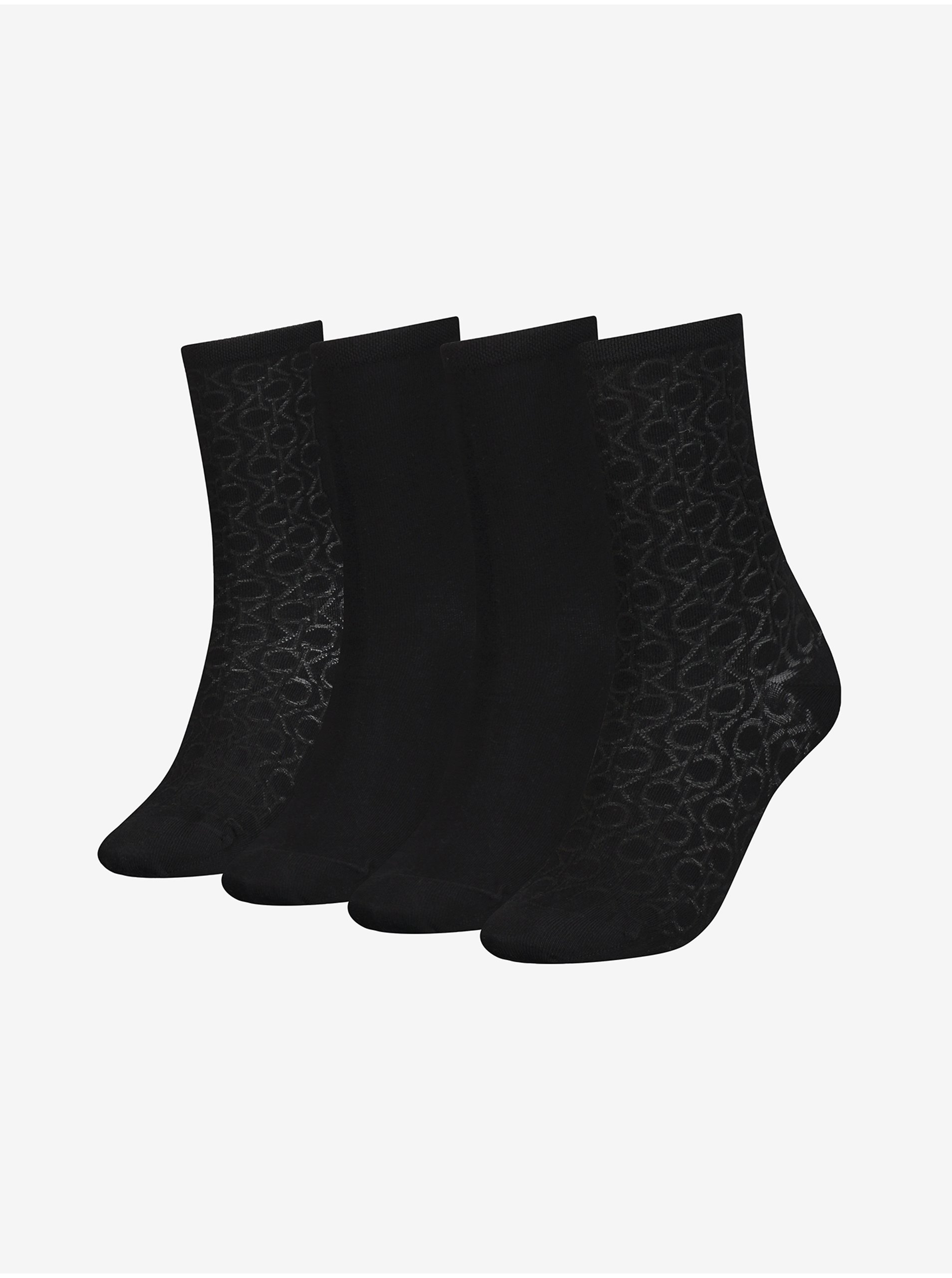set-of-four-pairs-of-black-calvin-klein-socks-for-women-ladies