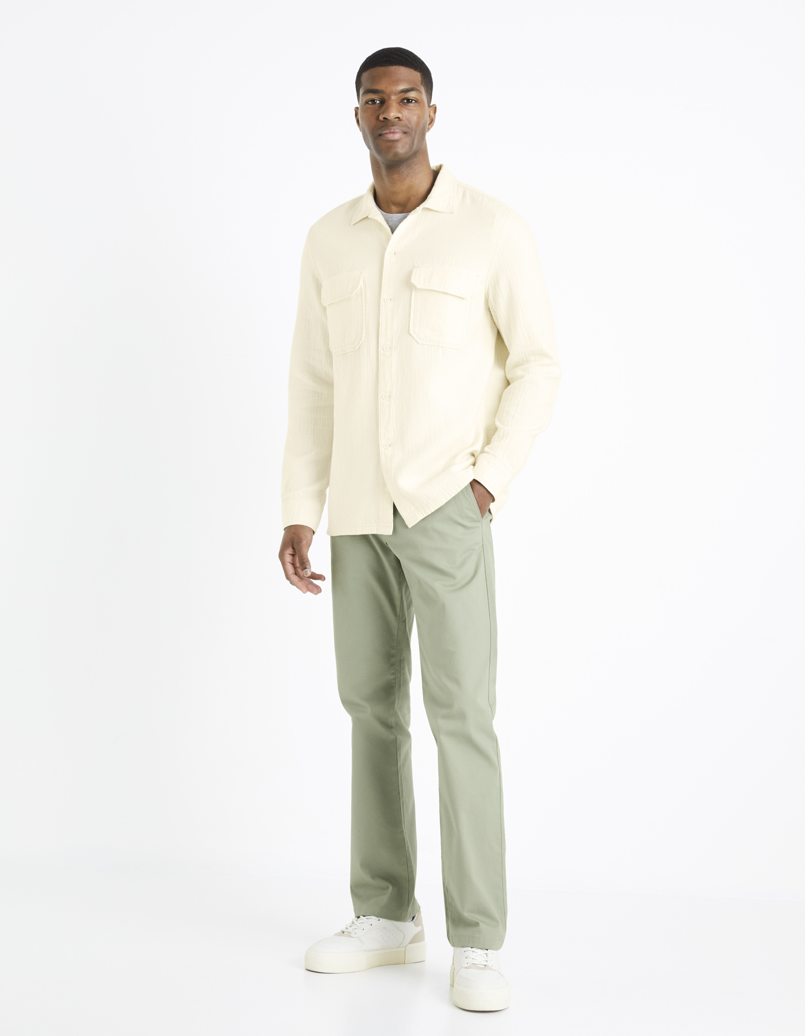 Pantaloni casual pentru barbati Celio - verde deschis