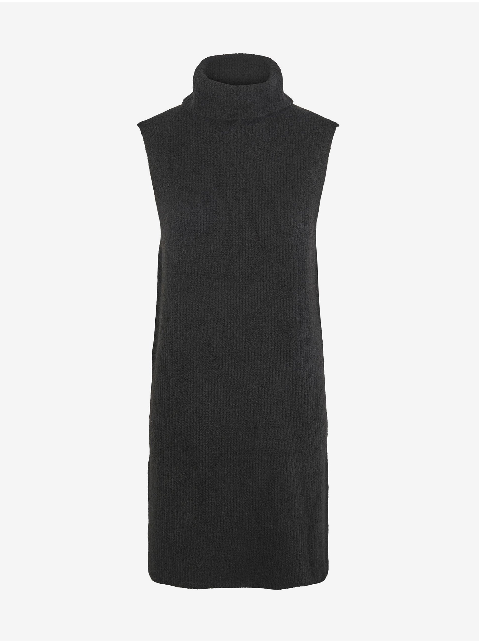 Black Ribbed Sleeveless Turtleneck Pieces Ellen - Women