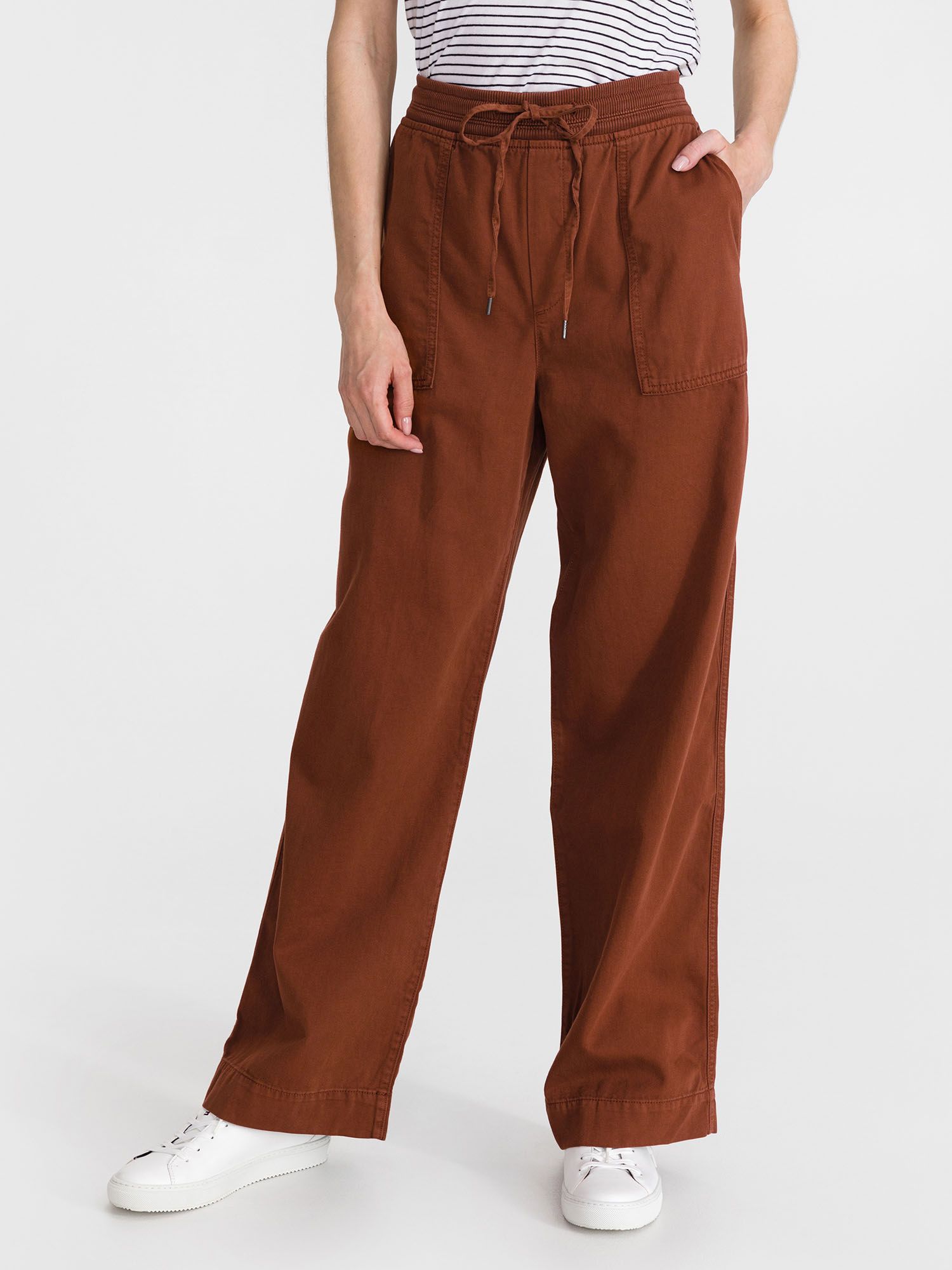 GAP Kalhoty Rib Combo Pull-on Wide Leg