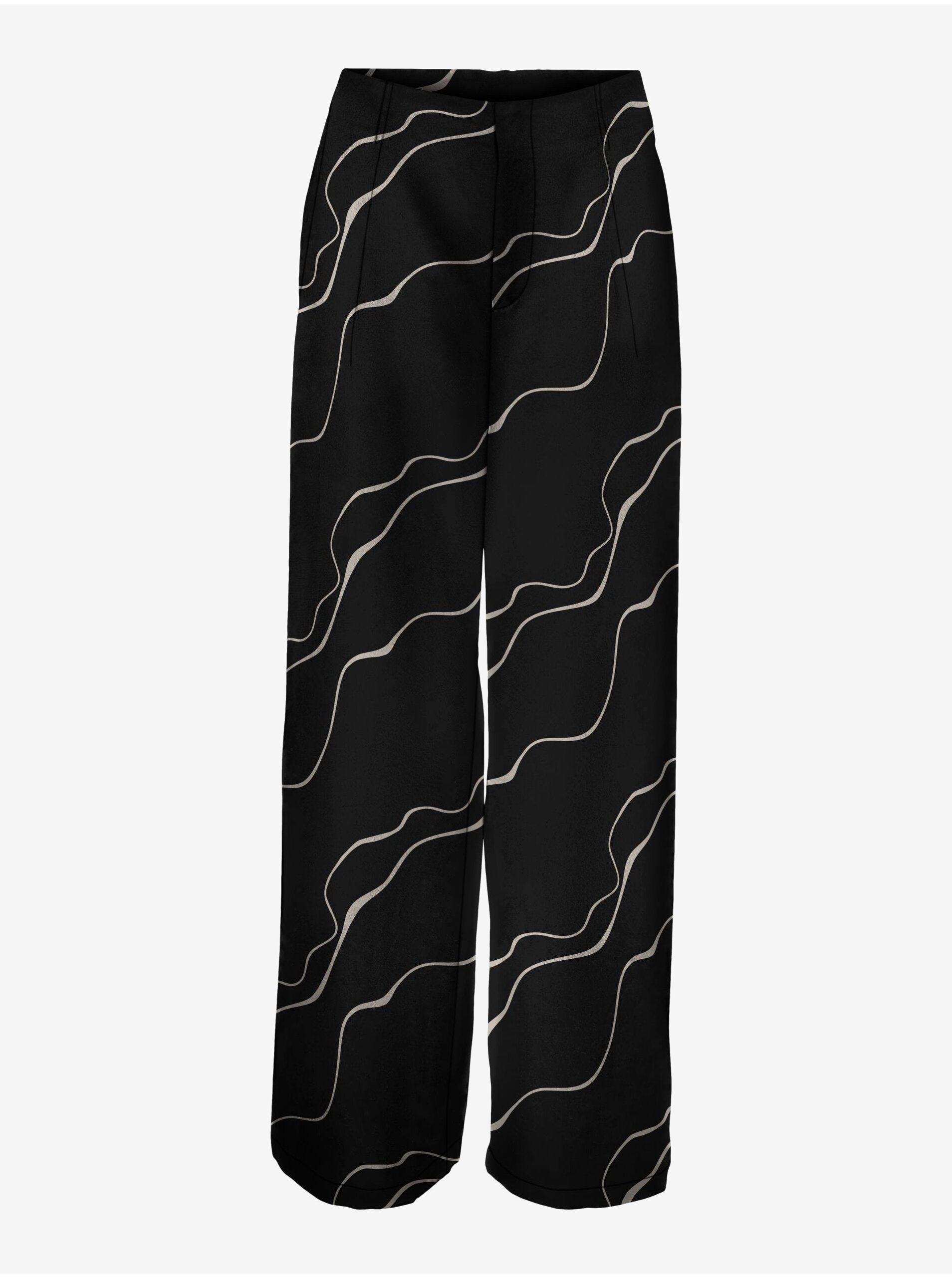 Women's black patterned trousers VERO MODA Merle - Women