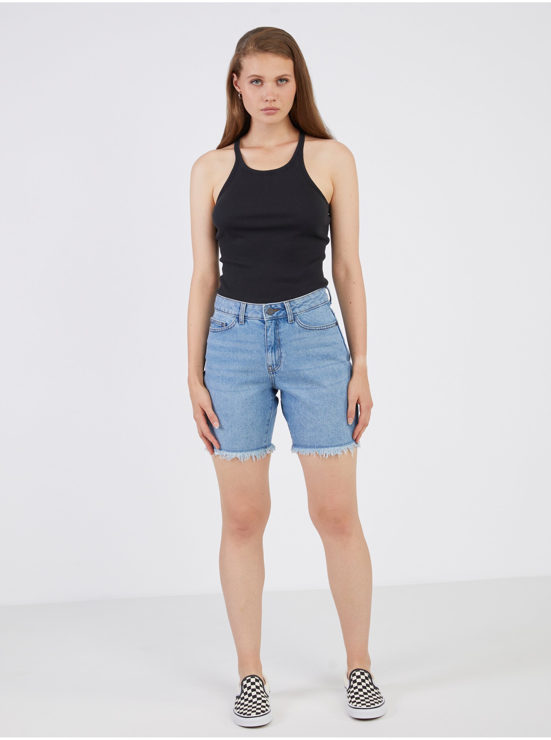 Pantaloni scurti pentru femei Noisy May - albastru