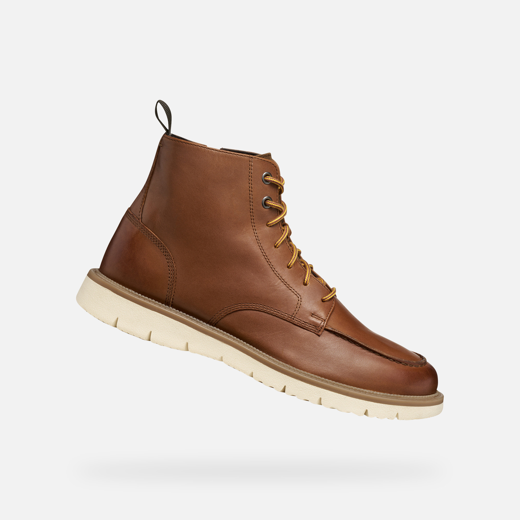 Brown Mens Ankle Boots Geox Pove - Mens