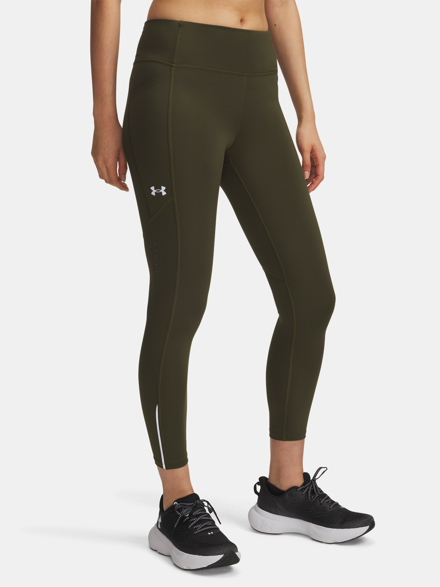 Womens leggings Under Armour UA Launch Ankle Tights-GRN - Womens