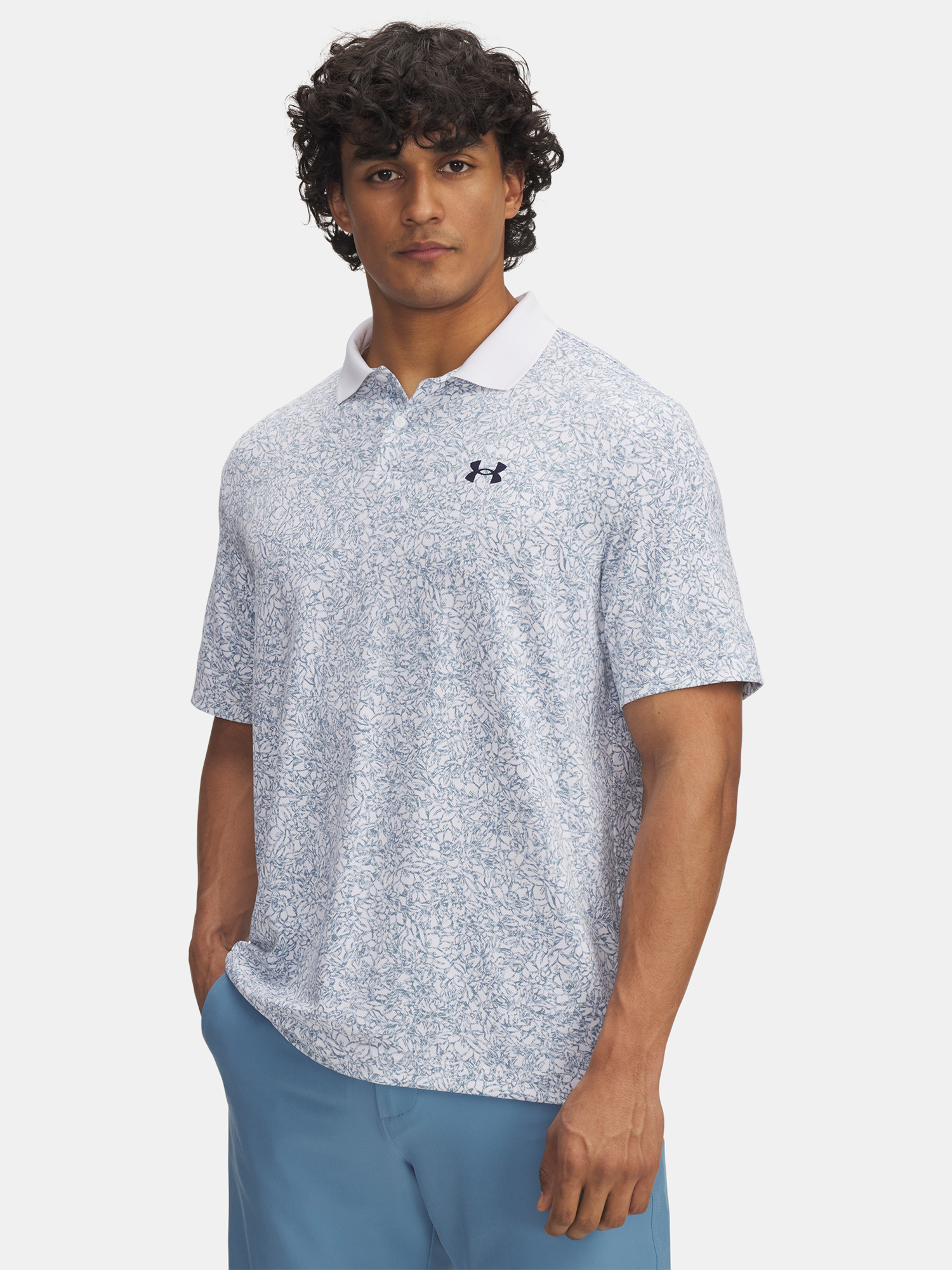 Men's T-shirt Under Armour UA Matchplay Printed Polo-WHT - Men's