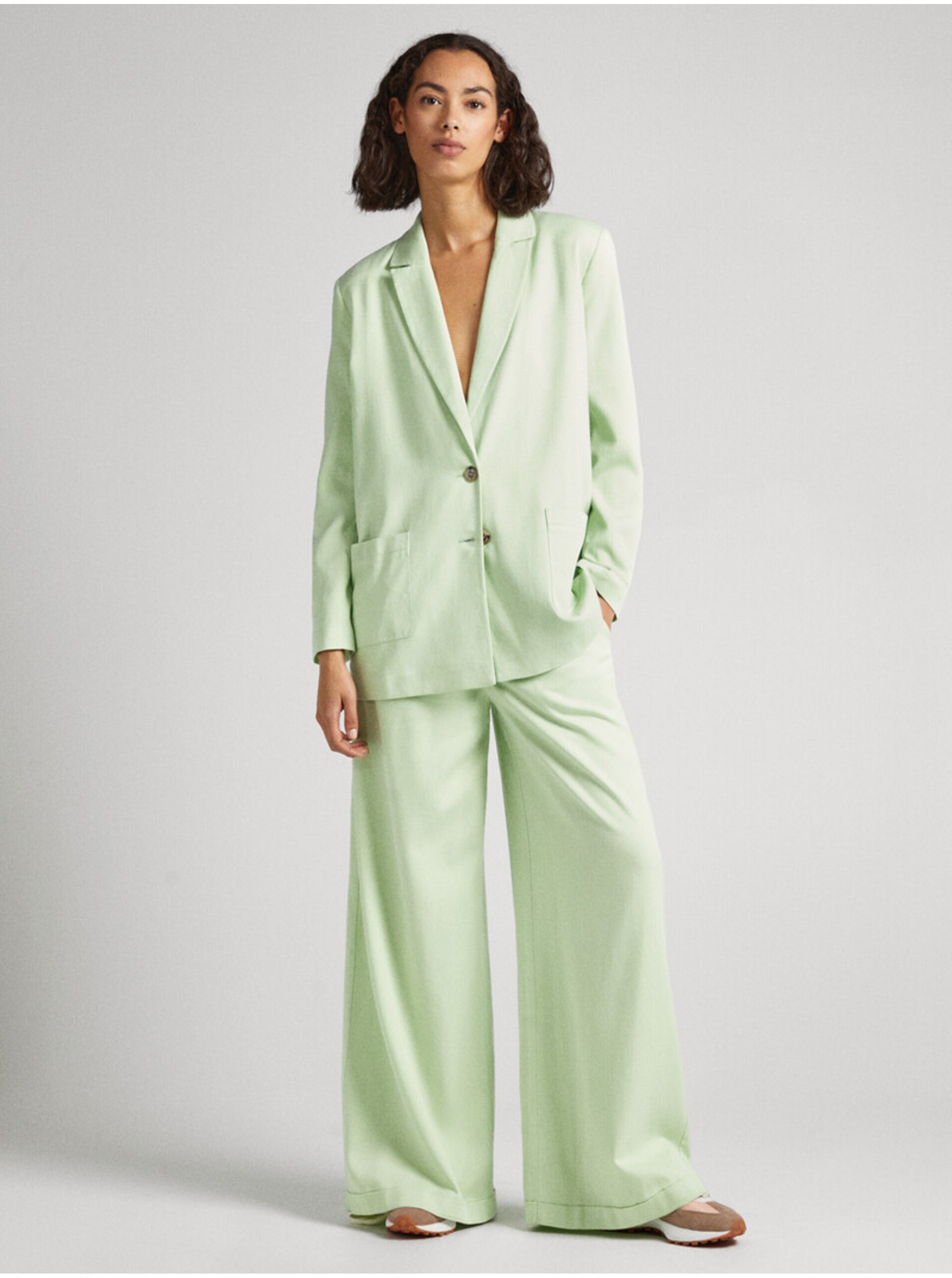 Pantaloni chino pentru femei Pepe Jeans - verde deschis