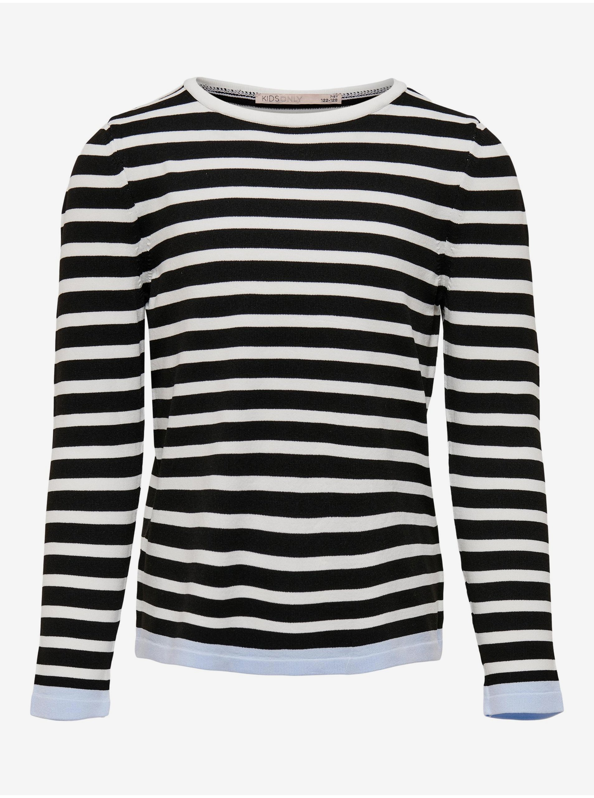 White-black Girly Striped Sweater ONLY Suzana - Girls
