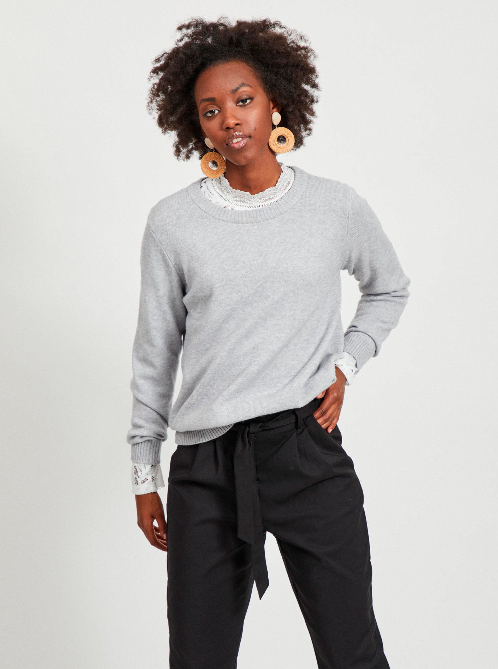 Light gray sweater VILA Ril - Women