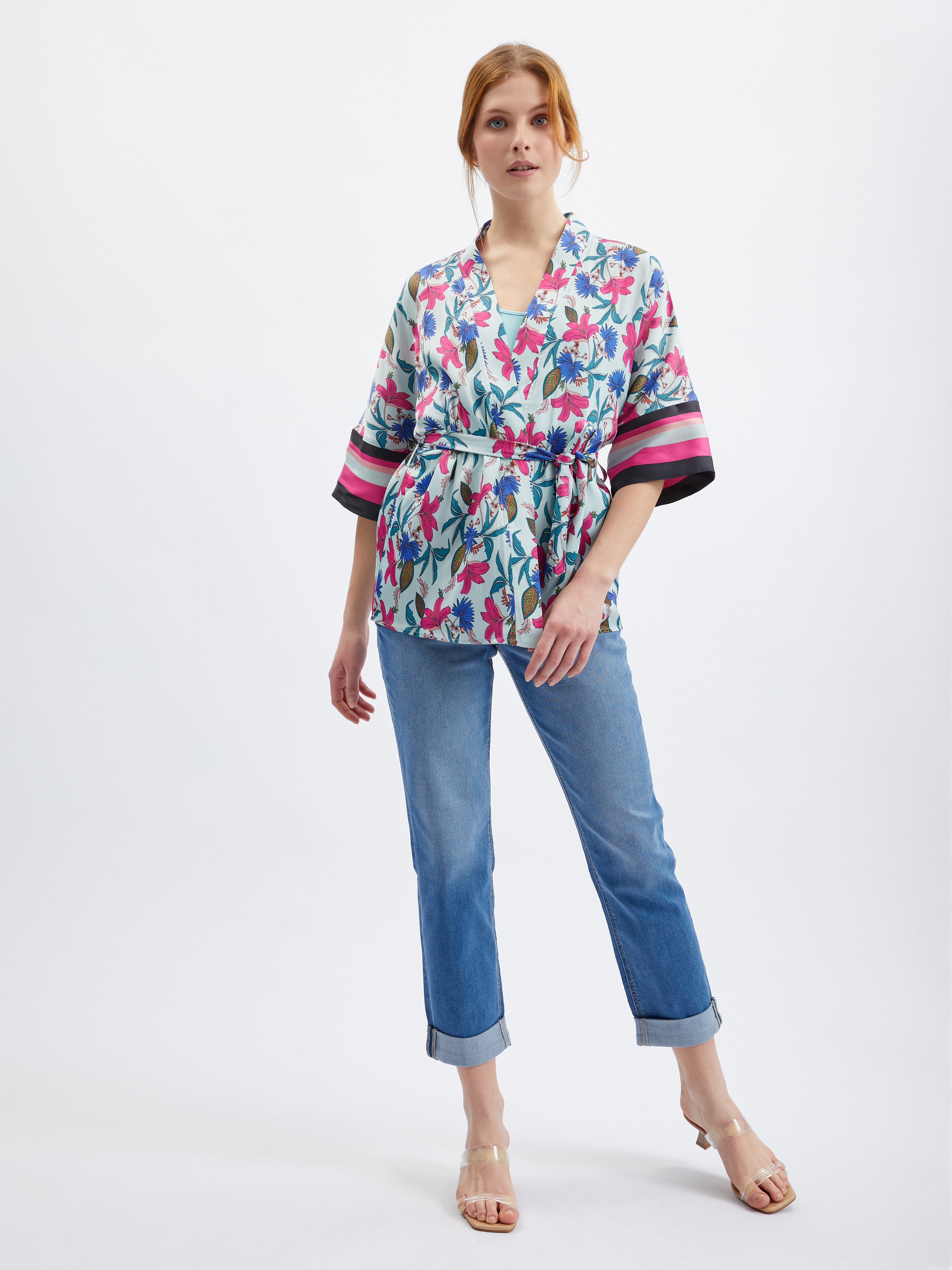 Sacouri si blazere pentru femei ORSAY - albastru deschis, roz