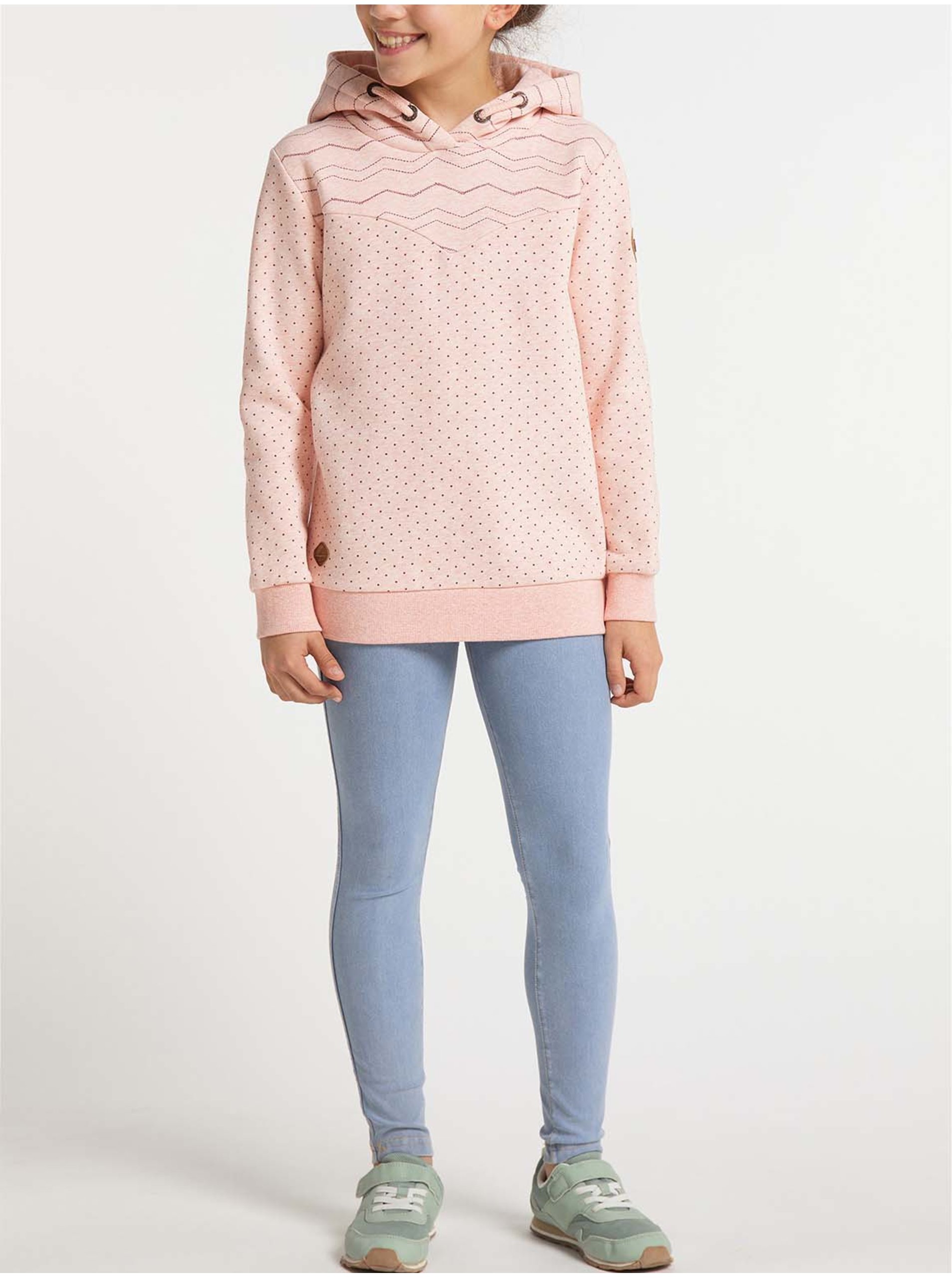 Light Pink Girly Patterned Hoodie Ragwear Kristla - Girls