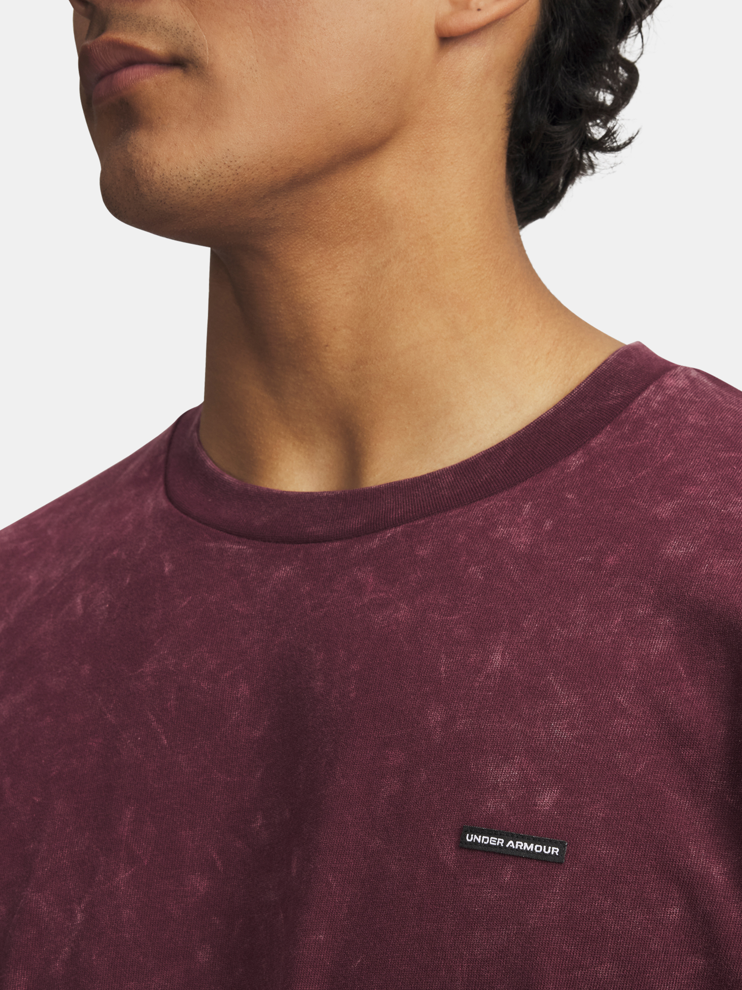 Men's Under Armour UA M HW OS LOGO WASH SS-RED - Men's T-Shirt