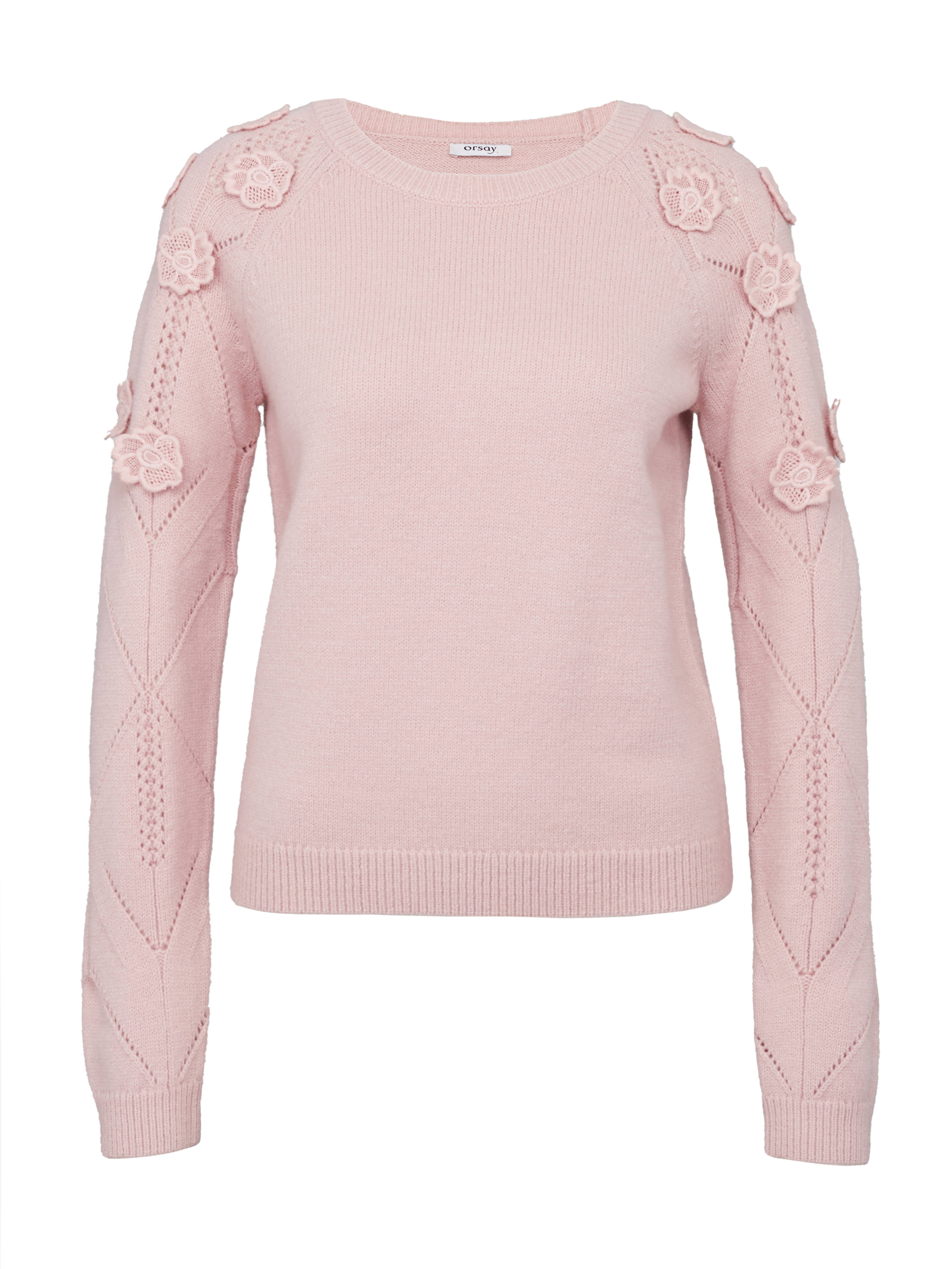 Light pink women's sweater with floral application ORSAY - Women's
