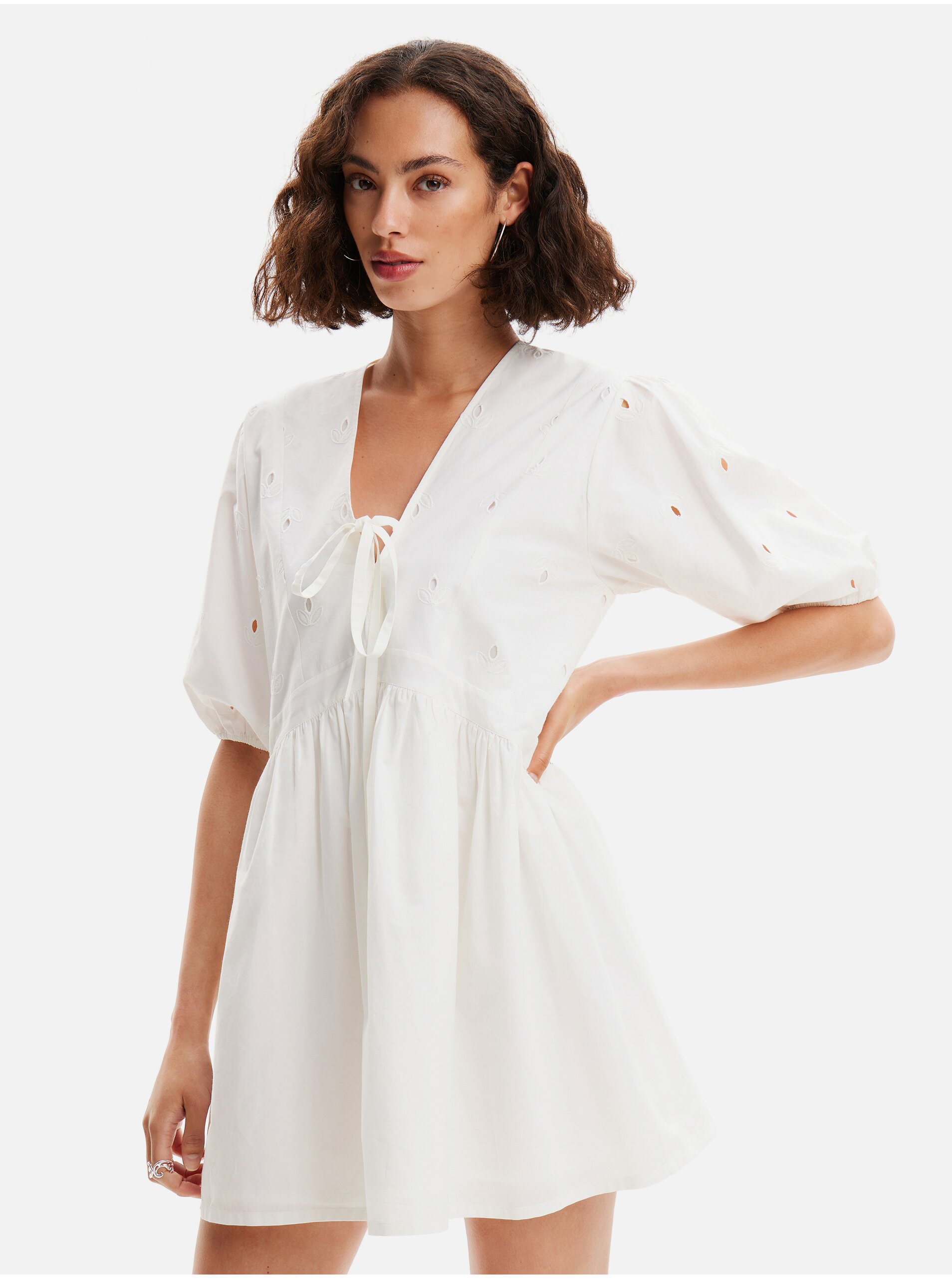 Women's White Mini Dress Desigual Lombard - Women