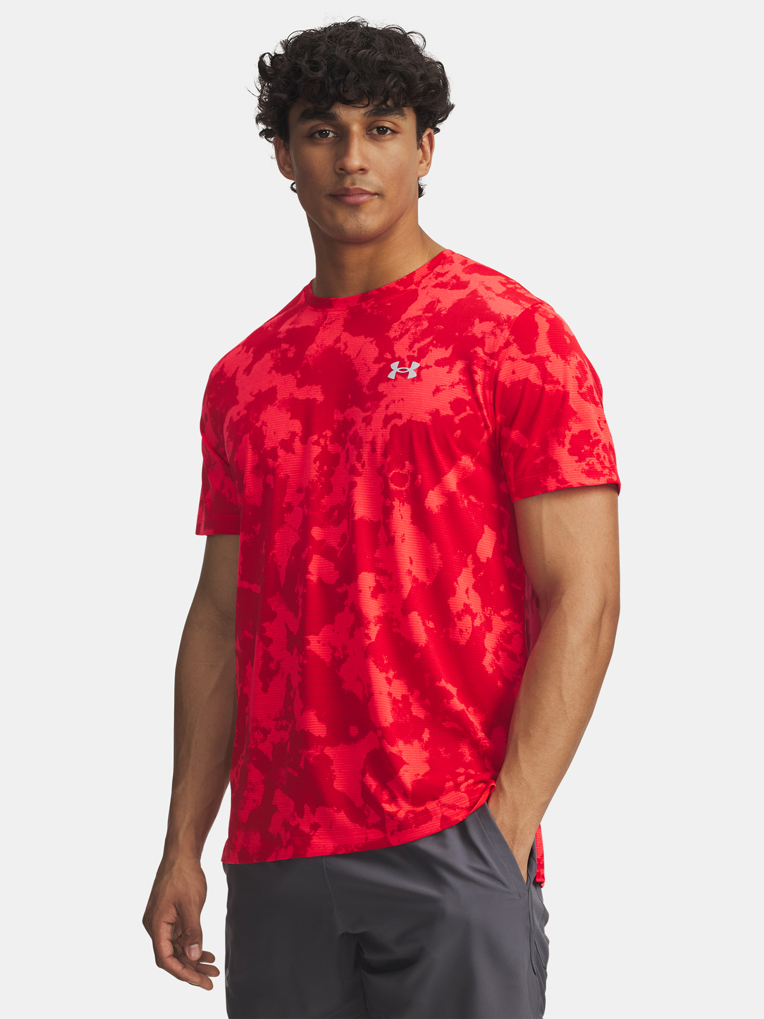 Men's T-shirt Under Armour UA Launch Printed SS-RED - Men's
