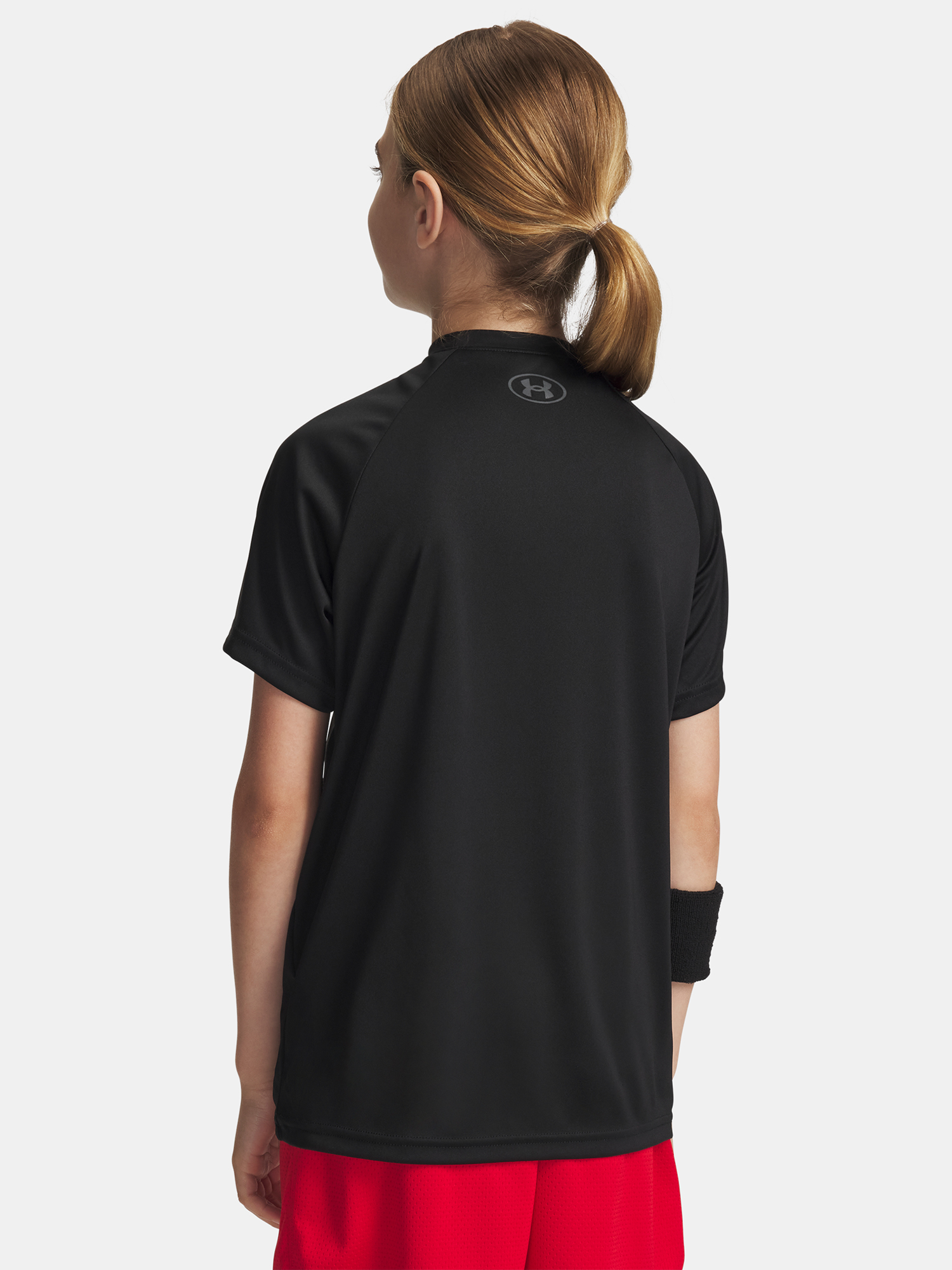 Boys' T-shirt Under Armour UA Tech Split Wordmark SS-BLK - Boys