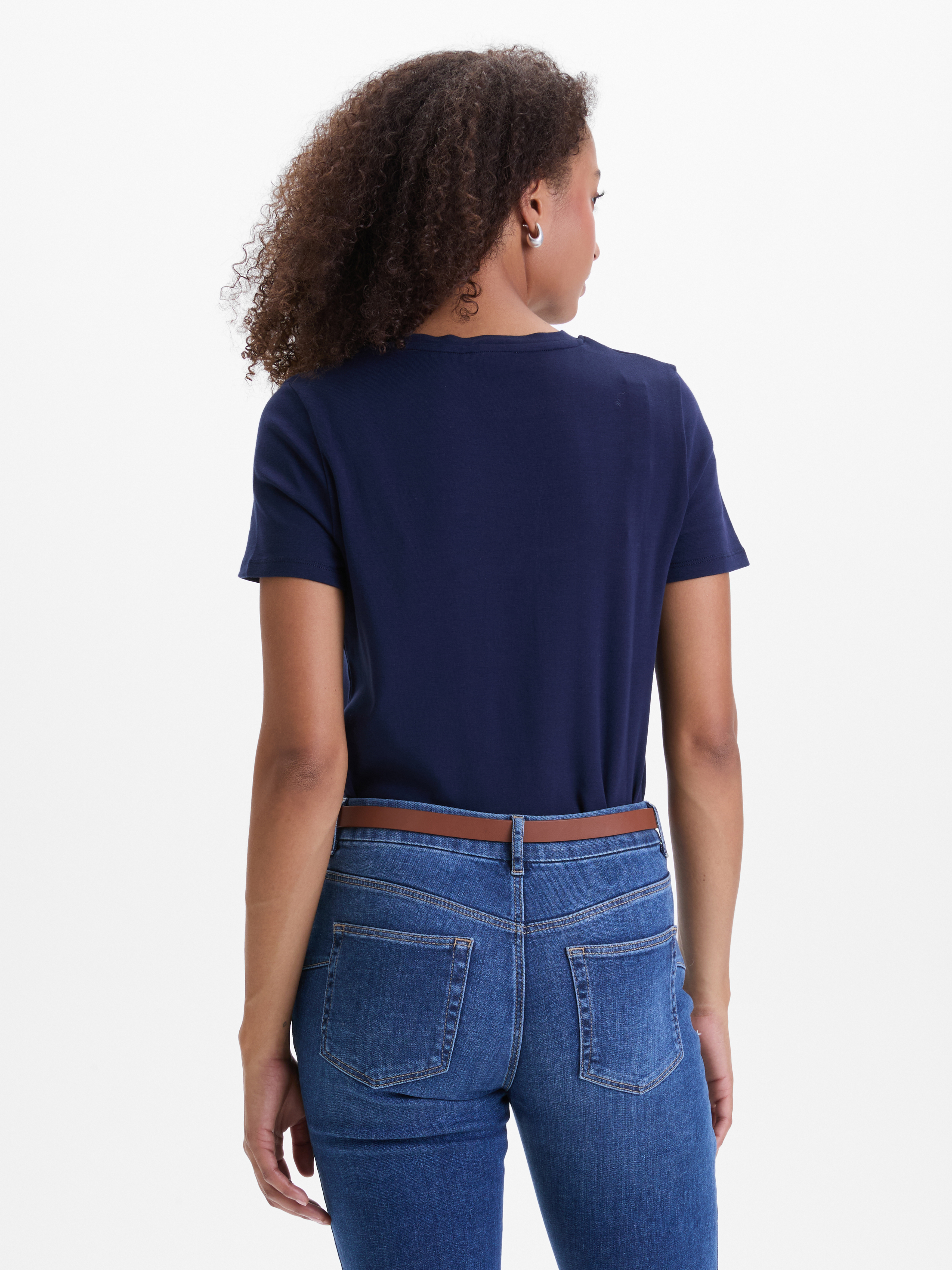 Dark blue women's short-sleeved T-shirt ORSAY - Women's