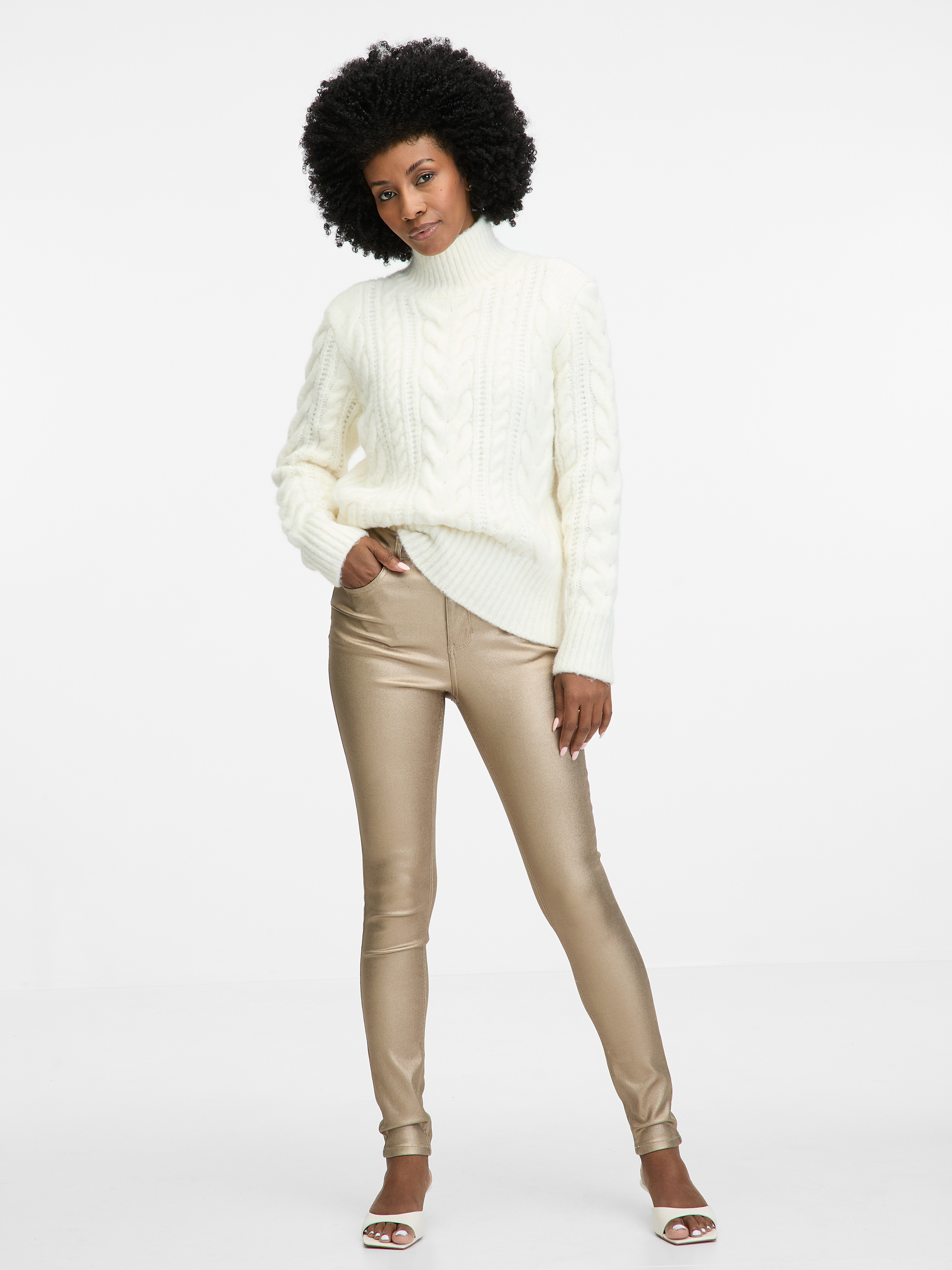 Gold women's skinny fit jeans ORSAY - Women's