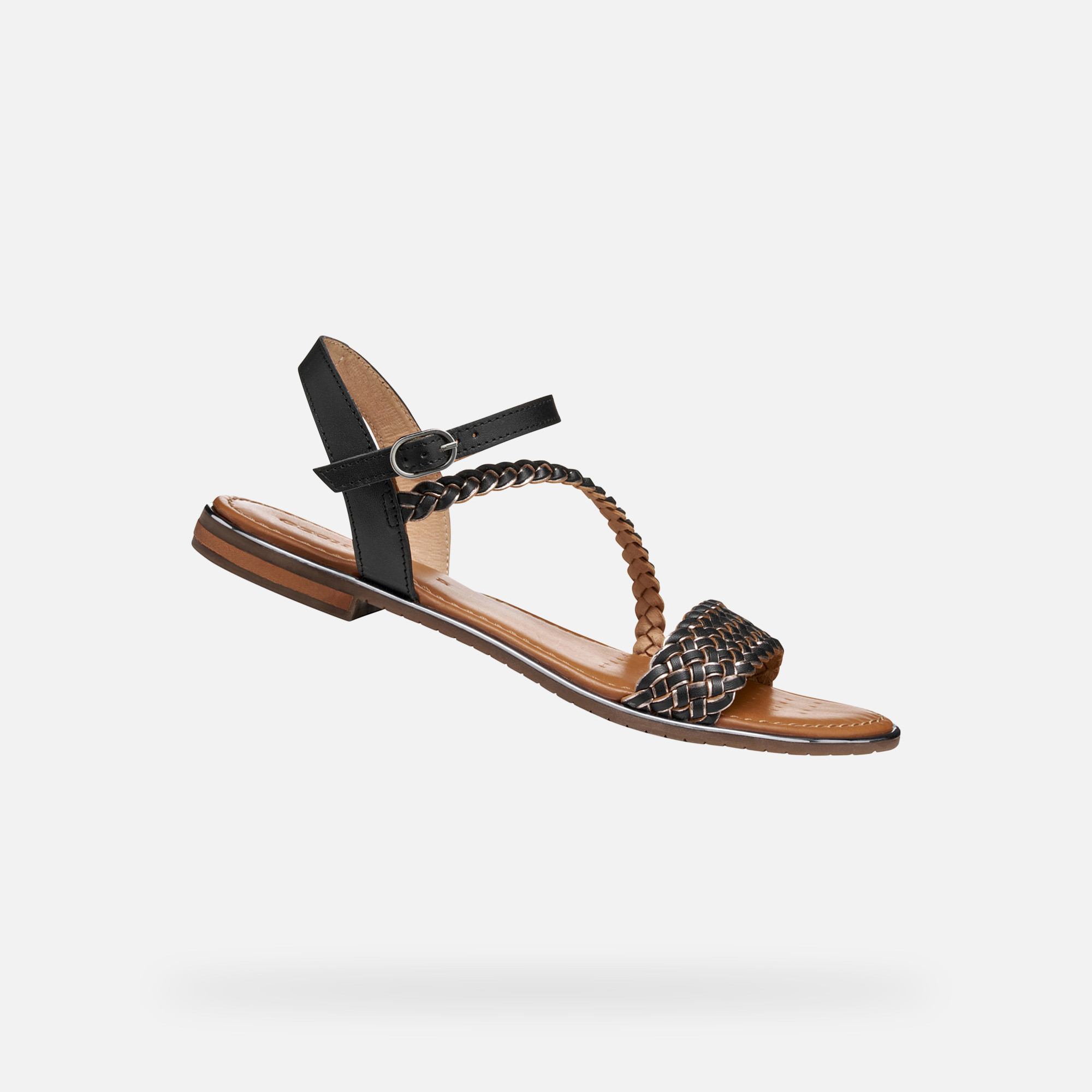 Black womens sandals Geox Sozy Plus - Womens