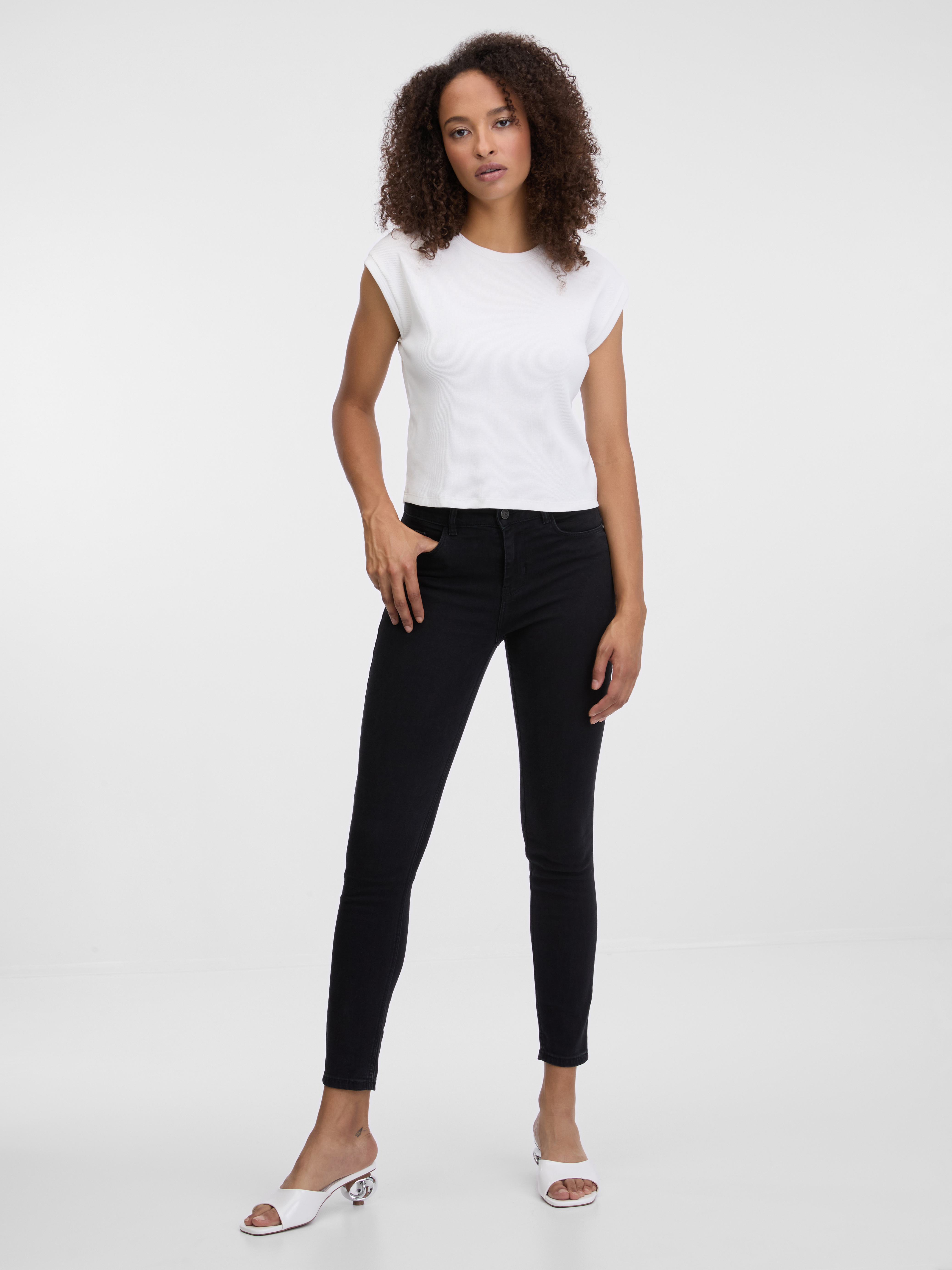 Black womens skinny fit jeans ORSAY - Womens