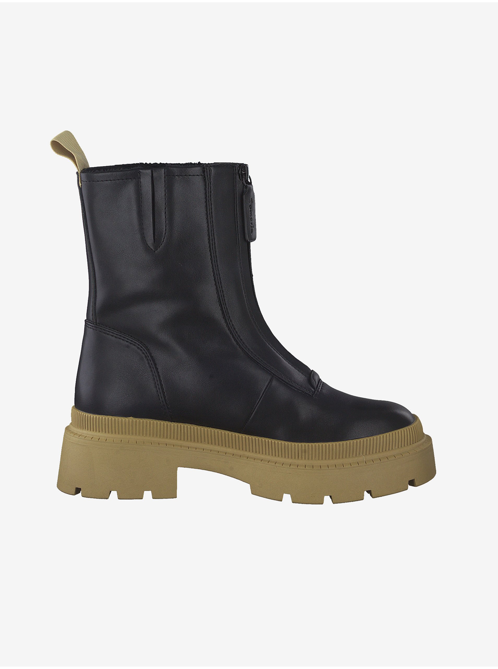 Beige-black ankle boots Tamaris - Women's