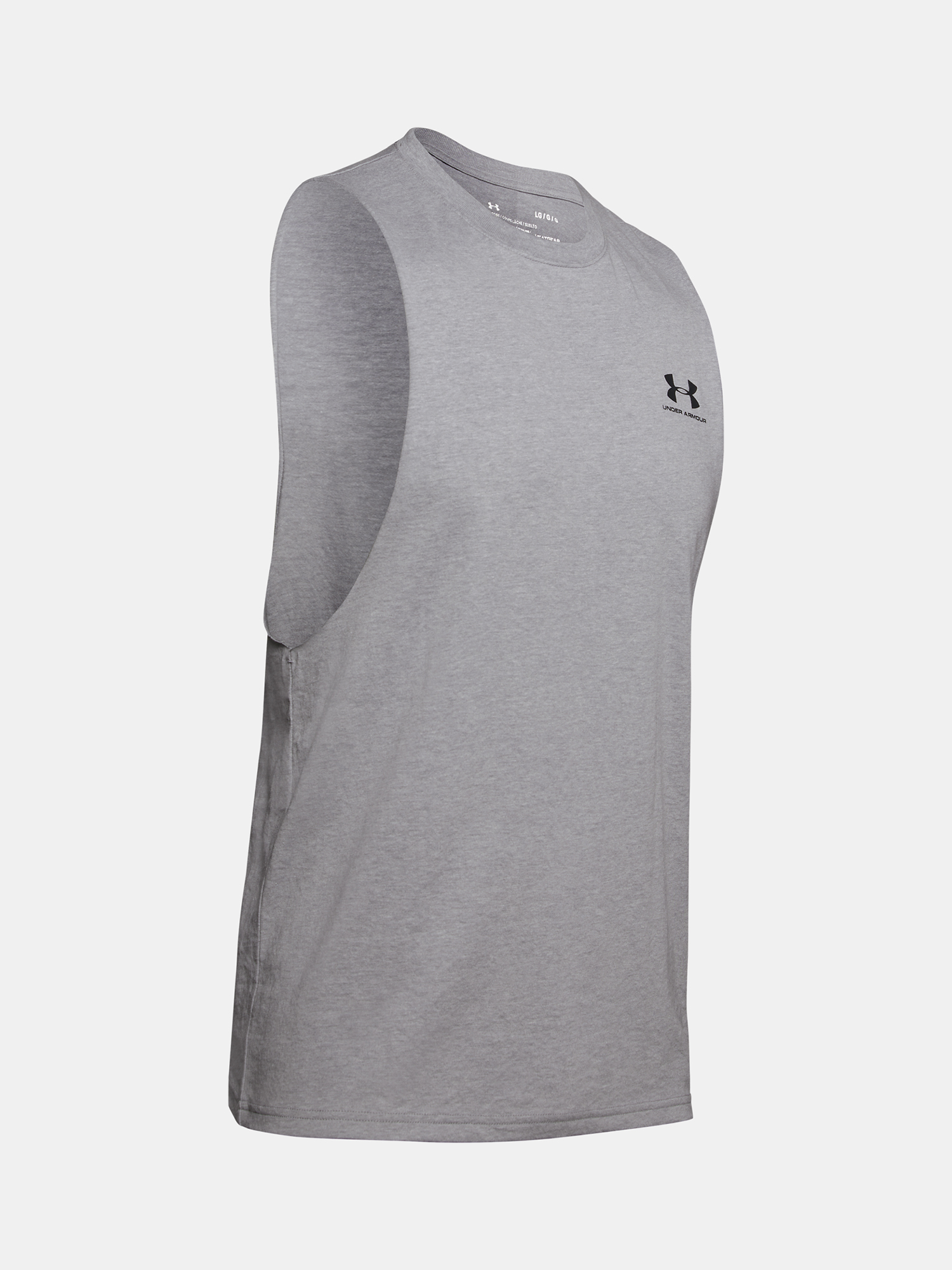 Men's Under Armour UA LEFT CHEST CUT OFF TANK-GRY - Men's Tank Top