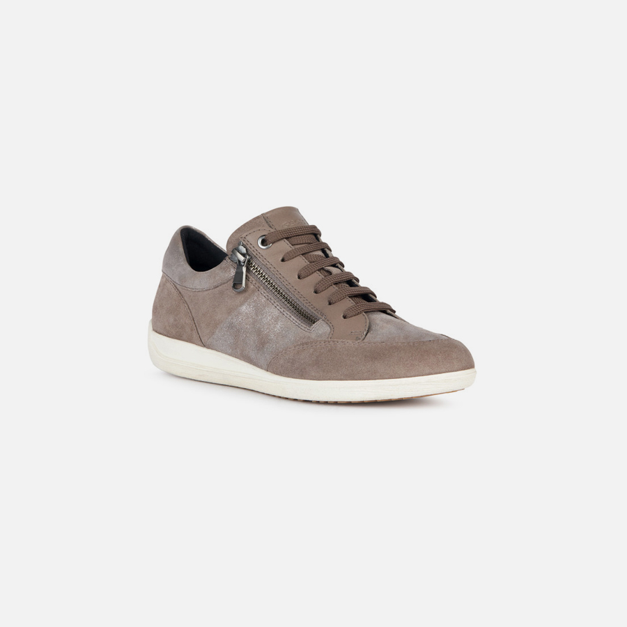 Brown women's sneakers Geox Myria - Women's