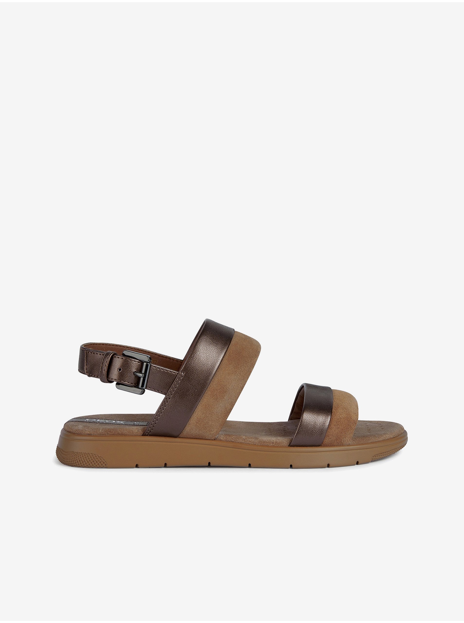 Brown Women's Sandals With Leather Details Geox - Women