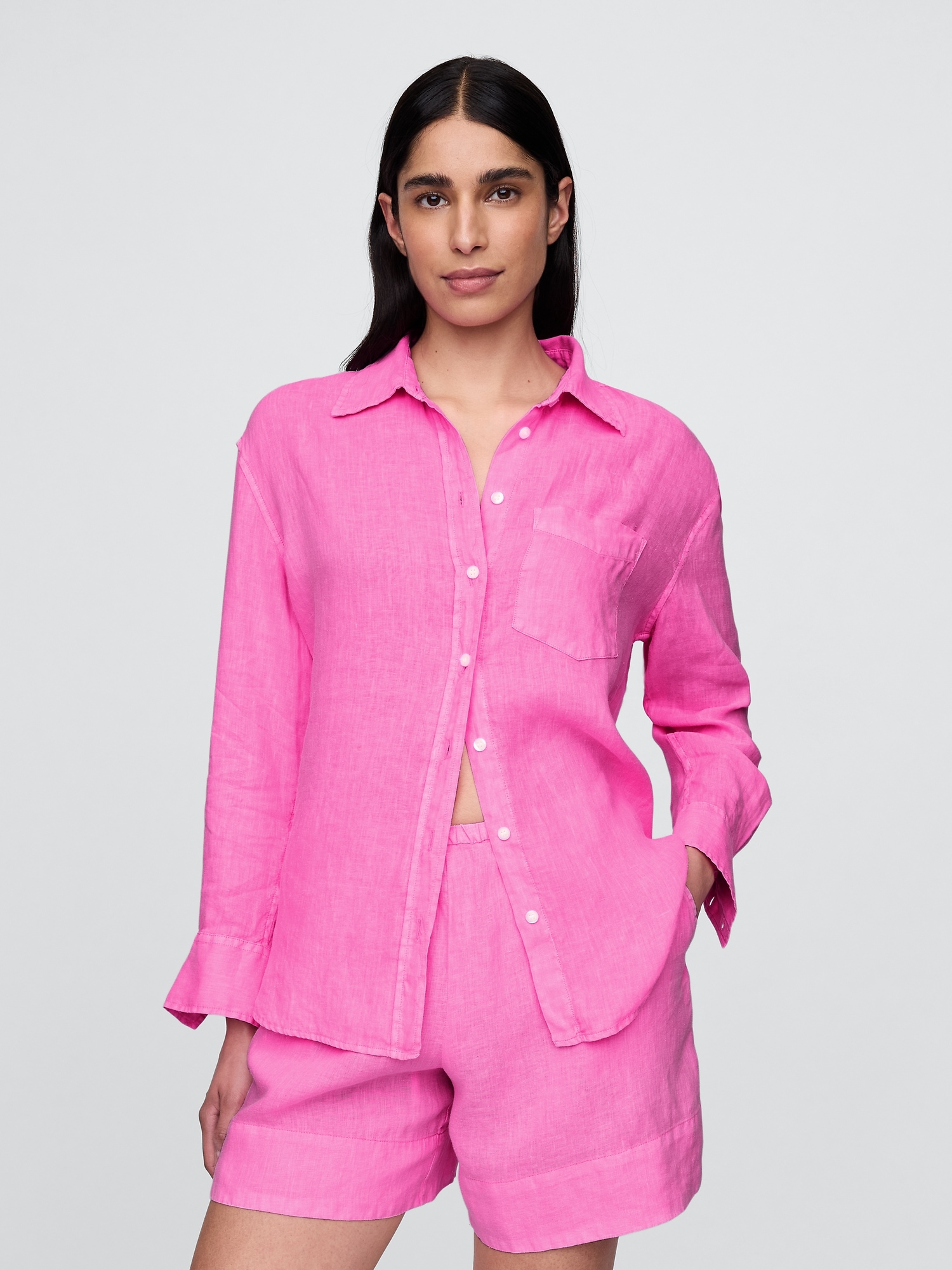 GAP Linen Oversize Shirt Big Shirt - Women's