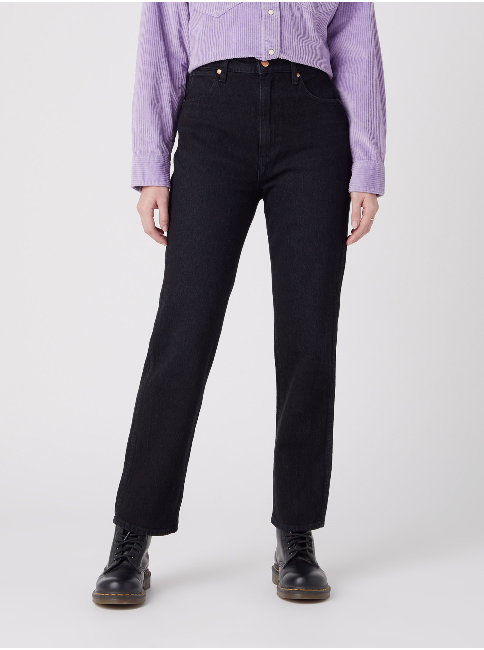 Černé dámské straight fit džíny Wrangler - Dámské