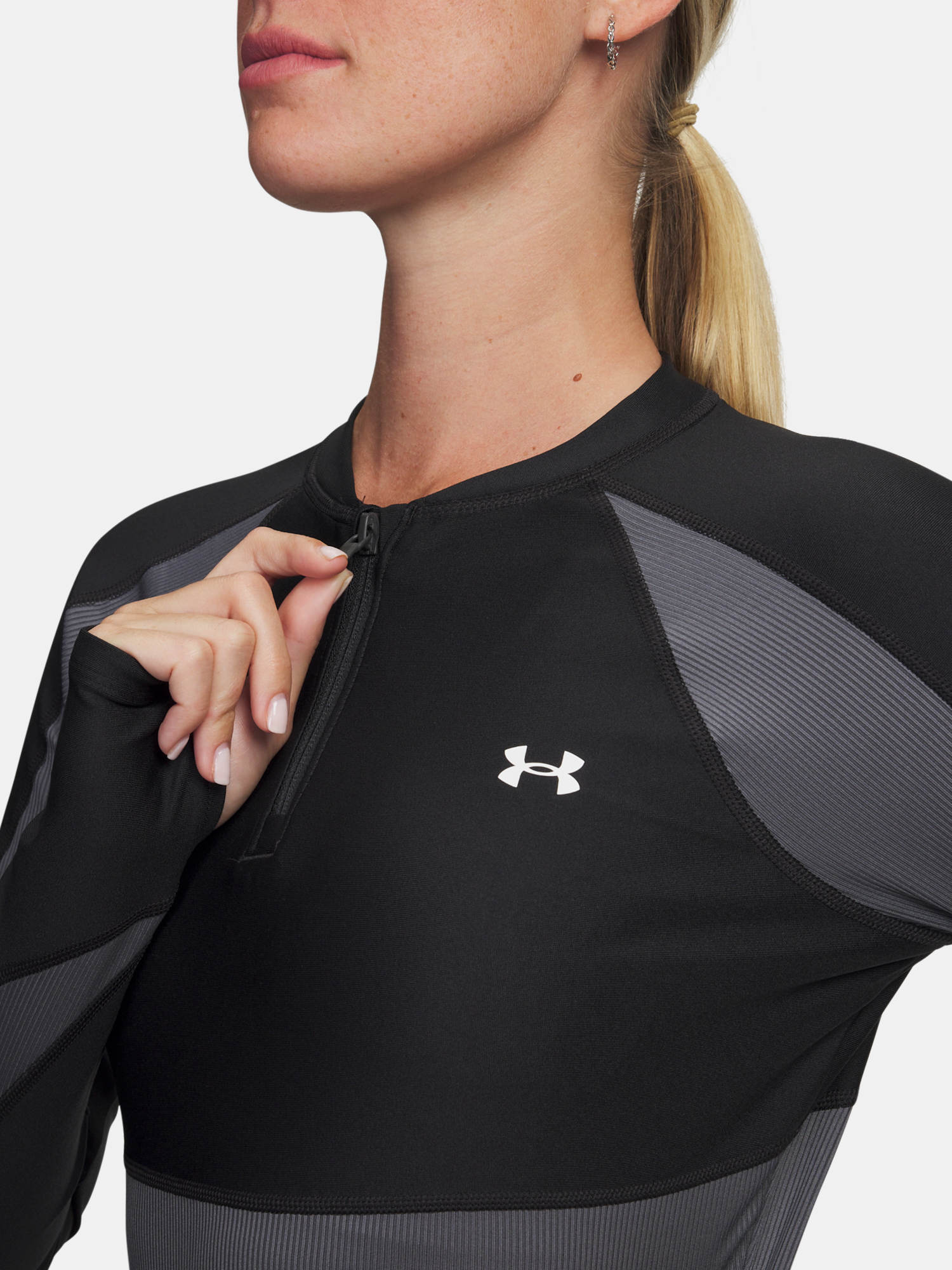 Under Armour UA HG Rib 1/4 Zip-BLK Women's T-Shirt - Women's