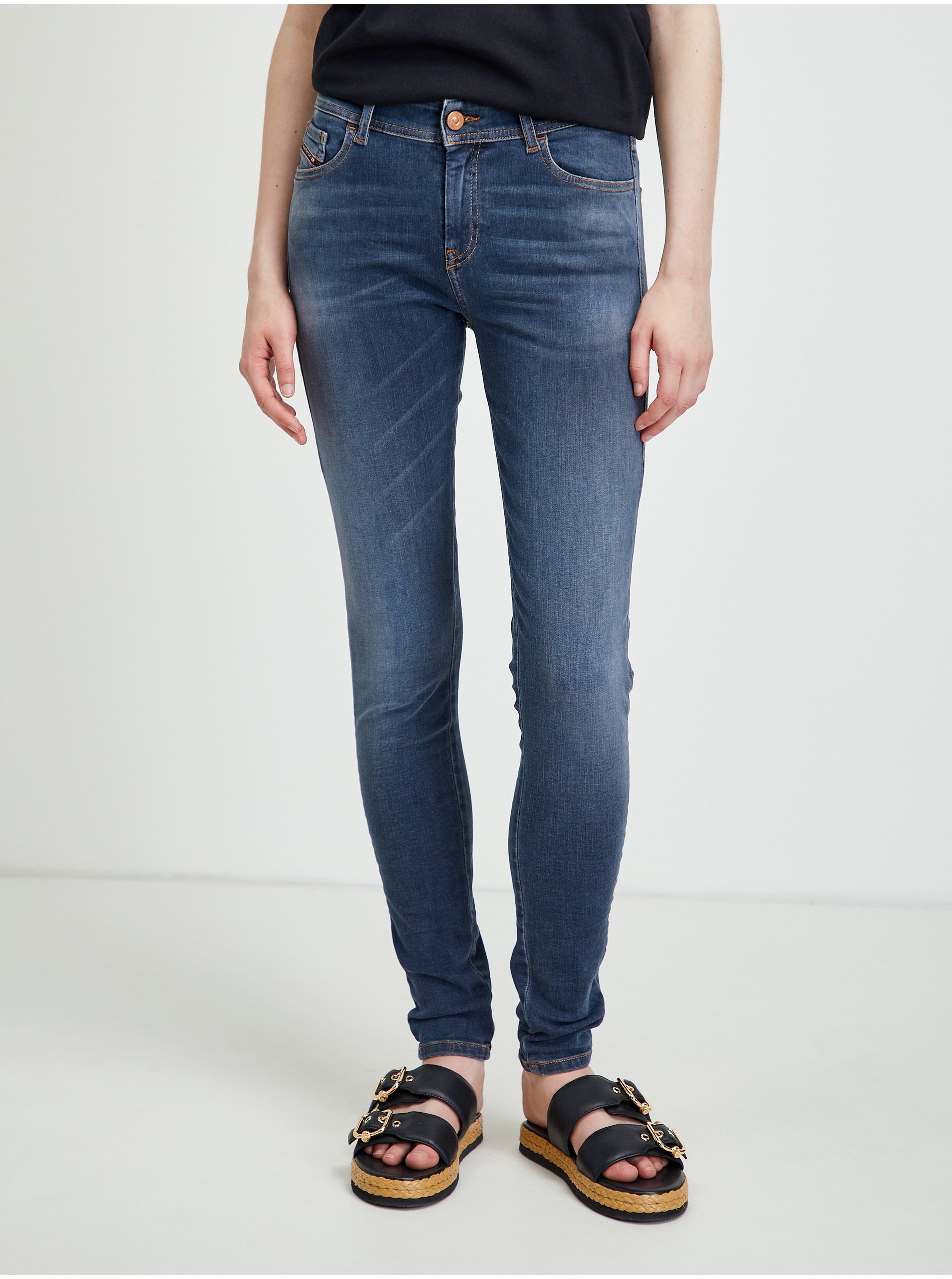 Navy Women's Slim Fit Jeans Diesel Slandy - Women
