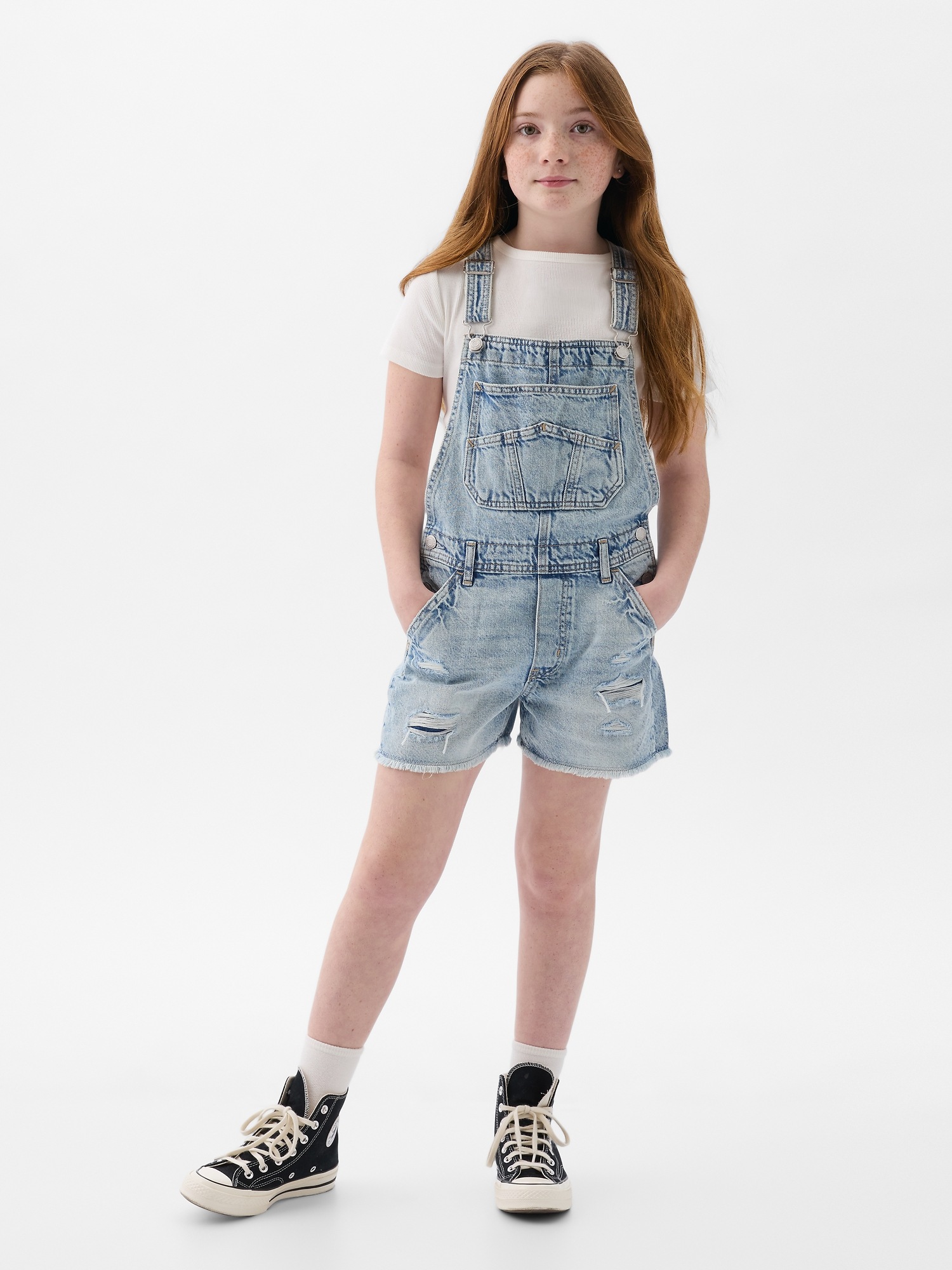 GAP Kids' Denim Bib Shorts - Girls
