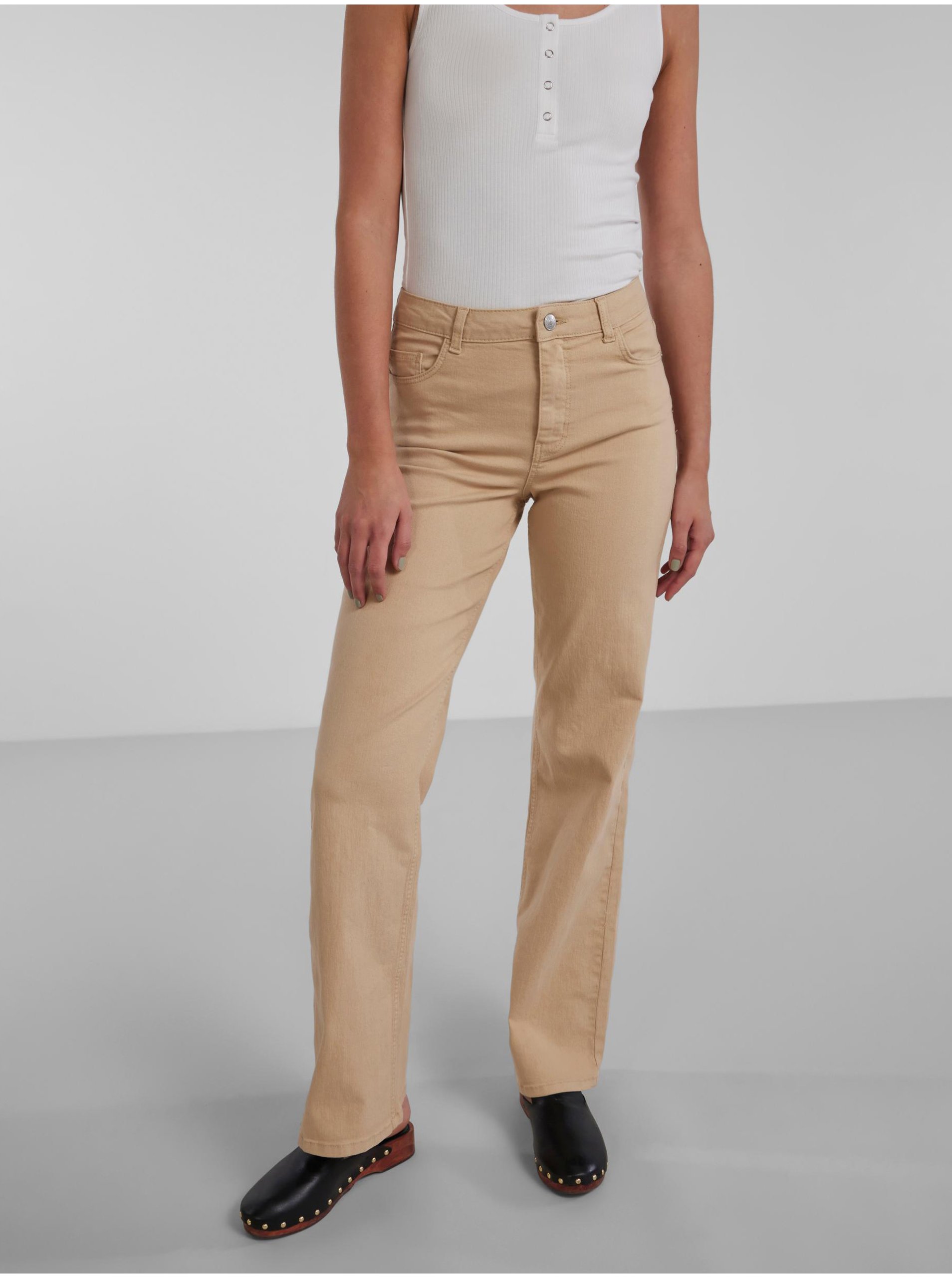 Flared, Bootcut pentru femei Pieces - bej