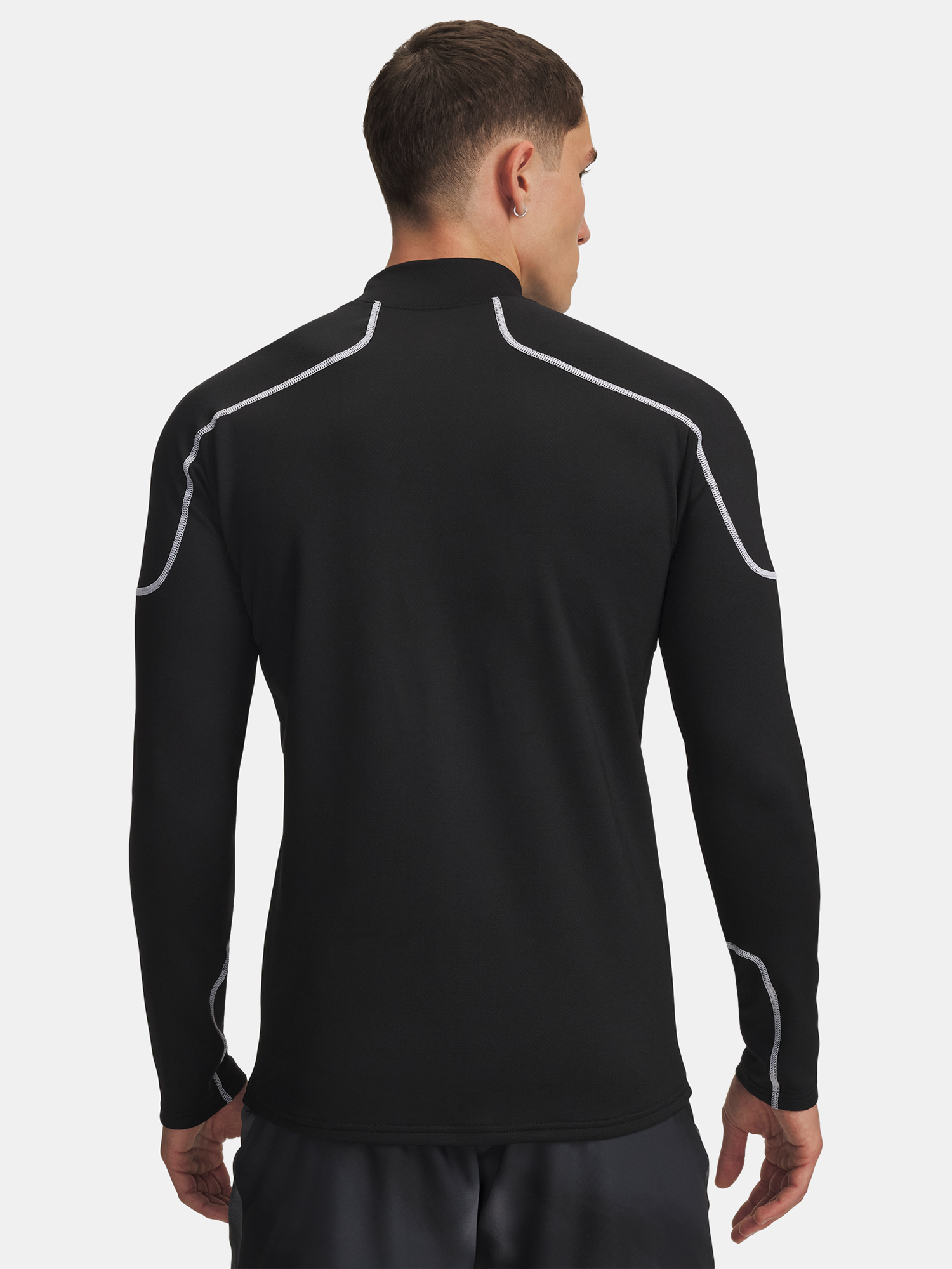 Men's Under Armour Cold Weather Grid LS Mock-BLK T-Shirt - Men's